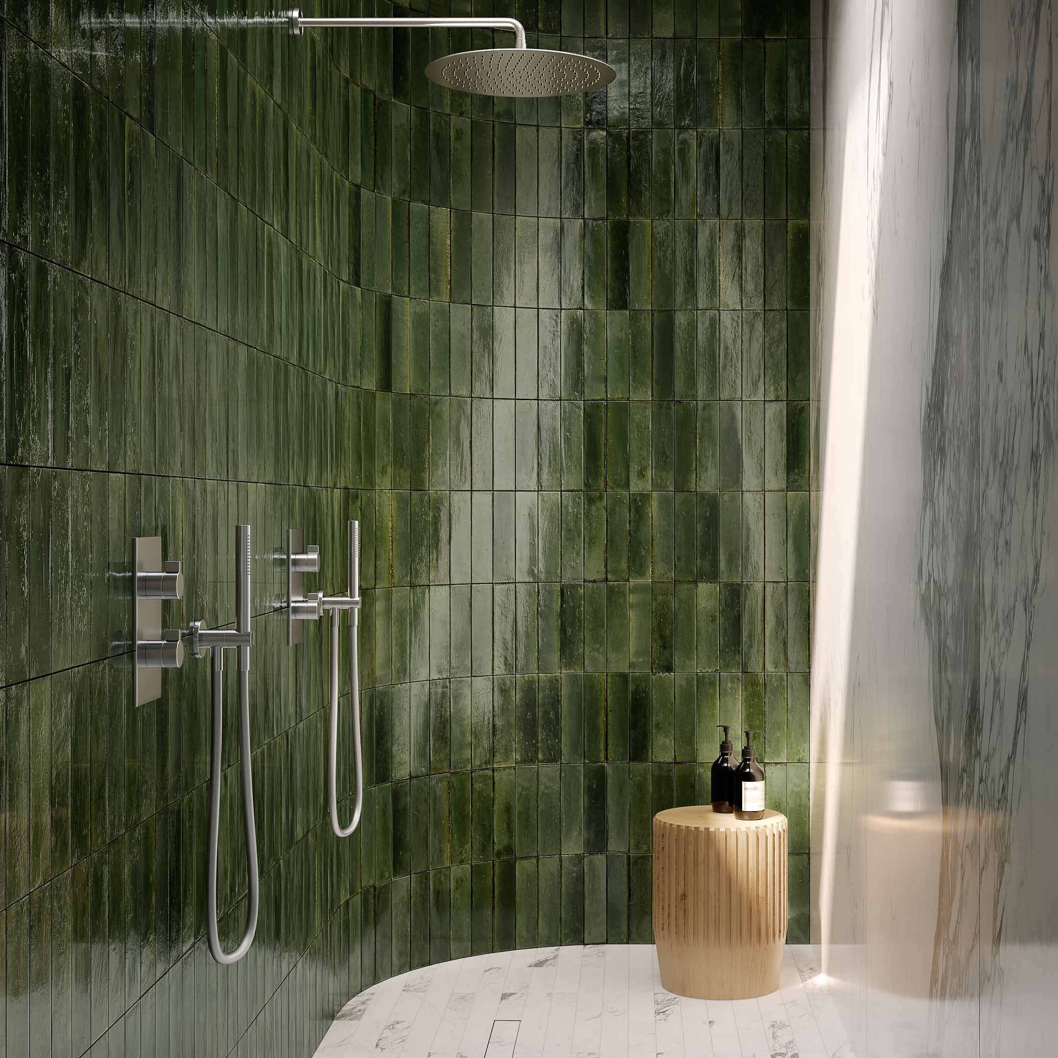 Magnolia Zellige Subway Tiles - Handmade Ceramic Wall & Backsplash Tiles for Kitchen, Bathroom, and Shower Decor