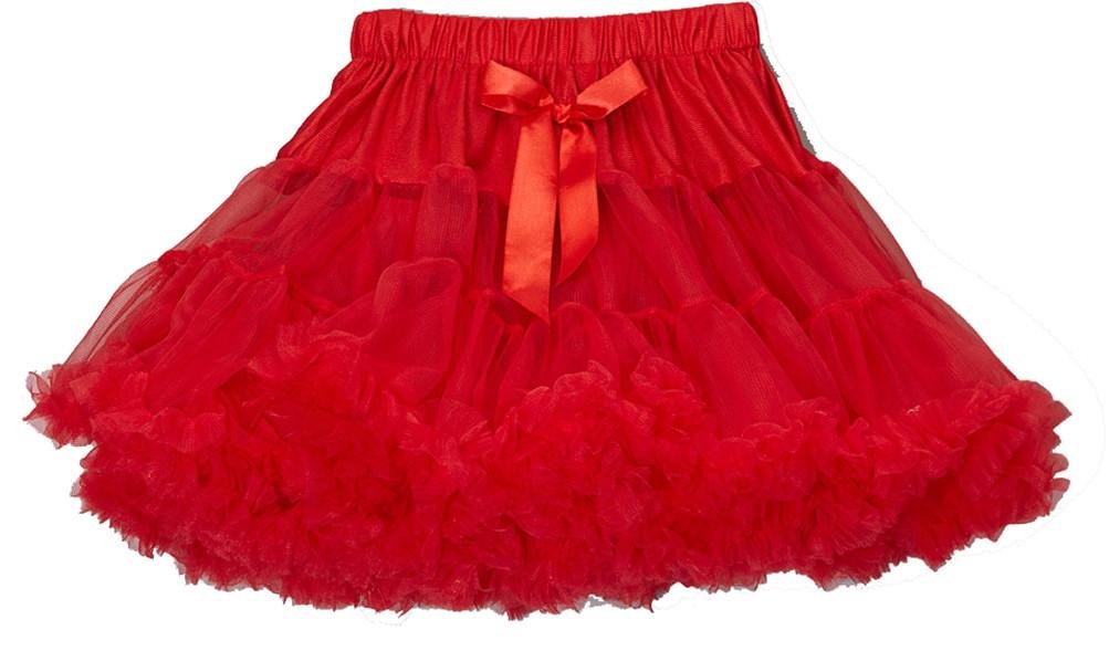 Wenchoice Red Pettiskirt for Girls - Fluffy Tulle Tutu Skirt for Ballet, Dance, Birthday Party & Photo Shoots