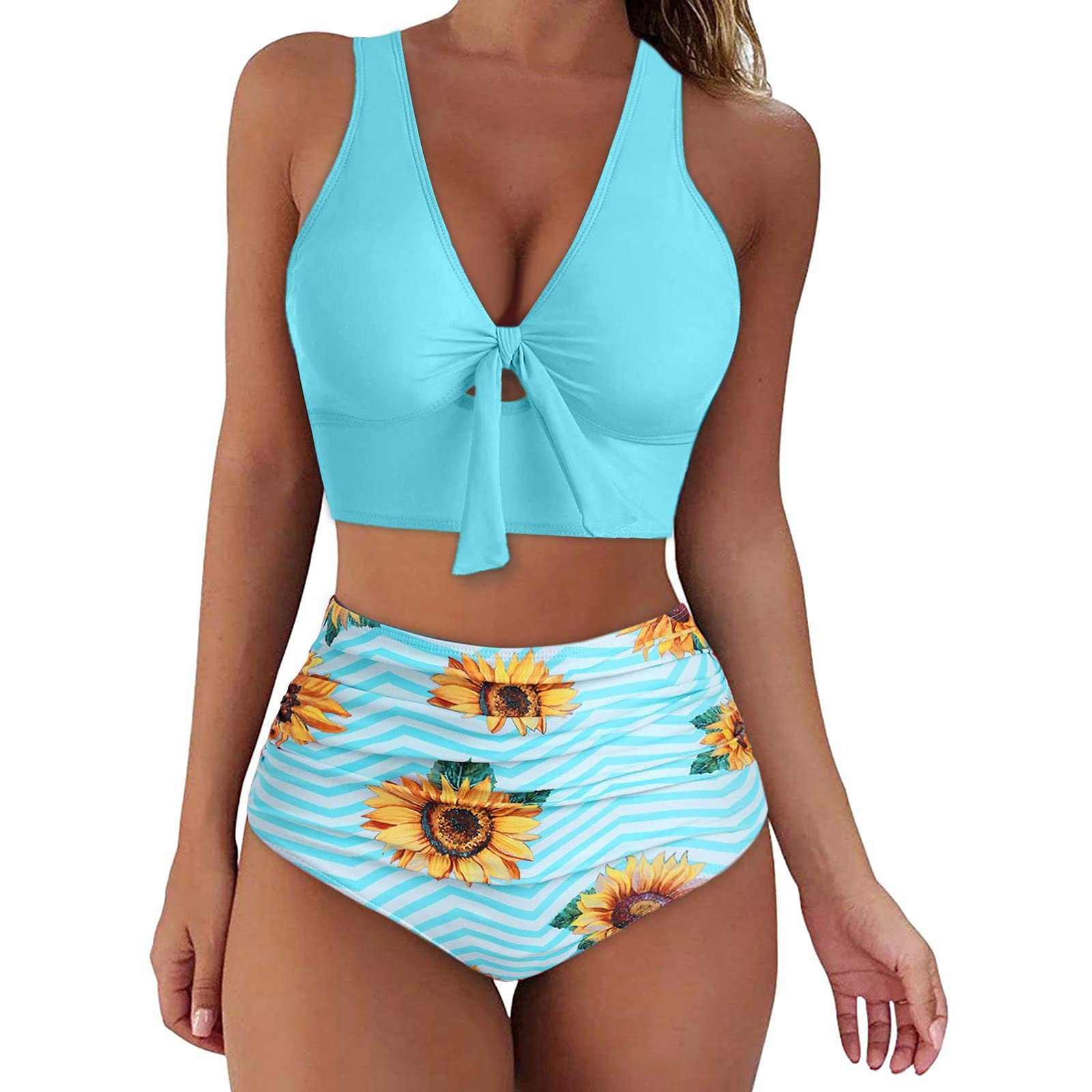 Women's High Waisted Bikini Set - Push Up Halter Top & Tummy Control Swimwear | Perfect for Beach Vacations, Pool Parties & Summer Getaways