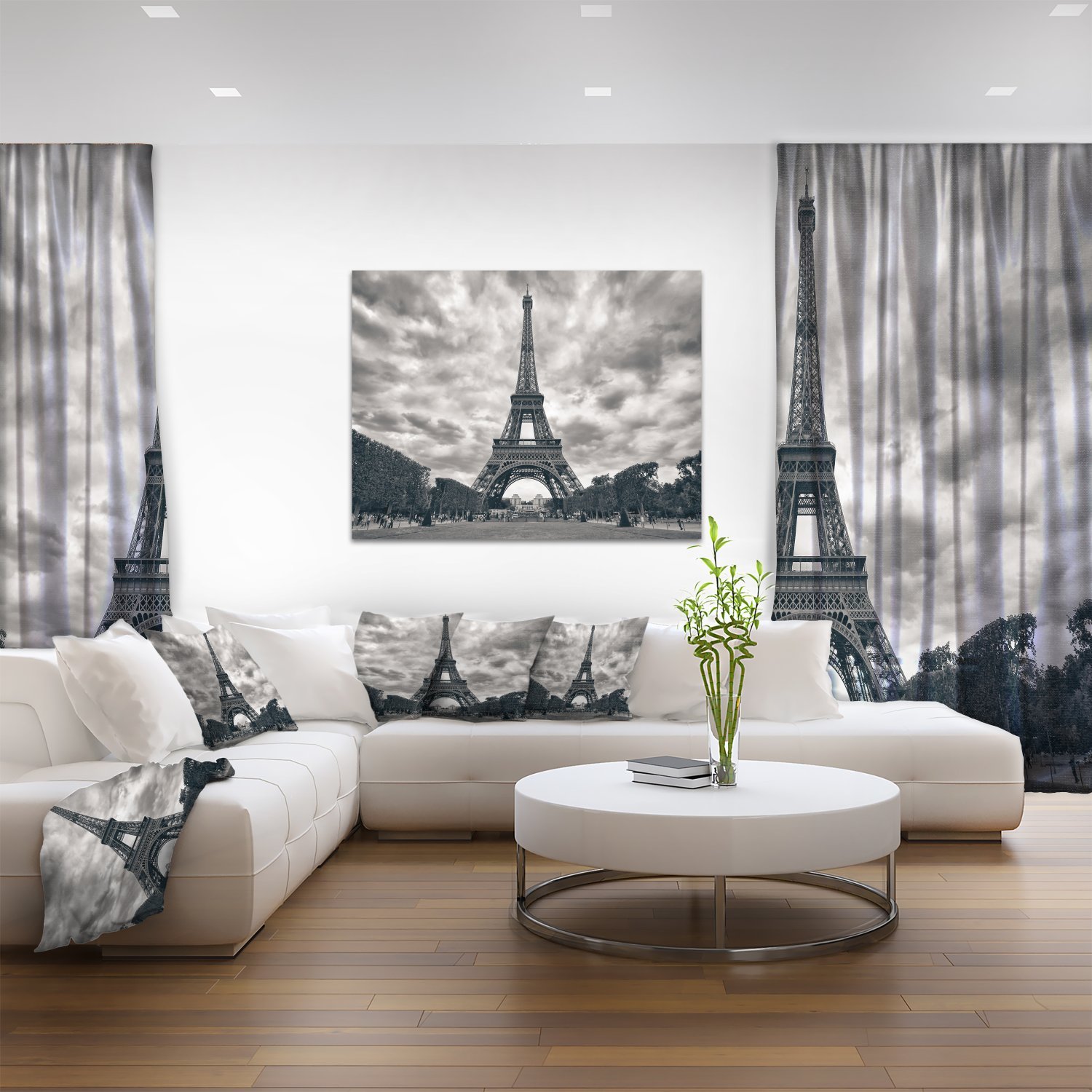 Paris Eiffel Tower Canvas Art Print - Dramatic Skyline Wall Decor for Living Room, Office & Bedroom - High Quality Landscape Photography Wall Art