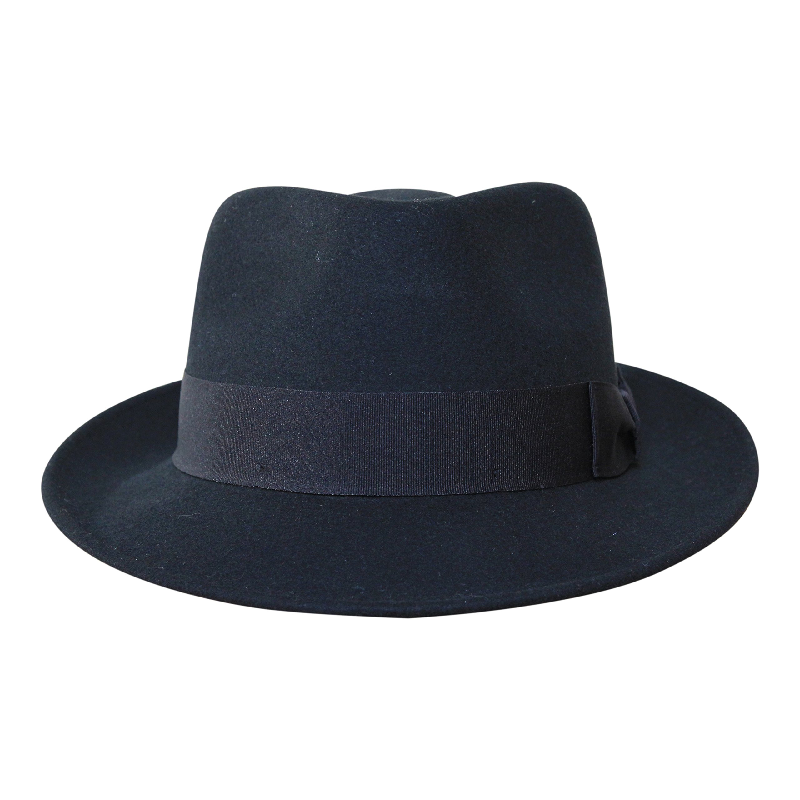 Premium Doyle - Teardrop Fedora Hat for Men & Women - 100% Wool Felt - Crushable Travel Hat - Water Resistant Unisex Fedora - Perfect for Outdoor Adventures, Travel & Fashion