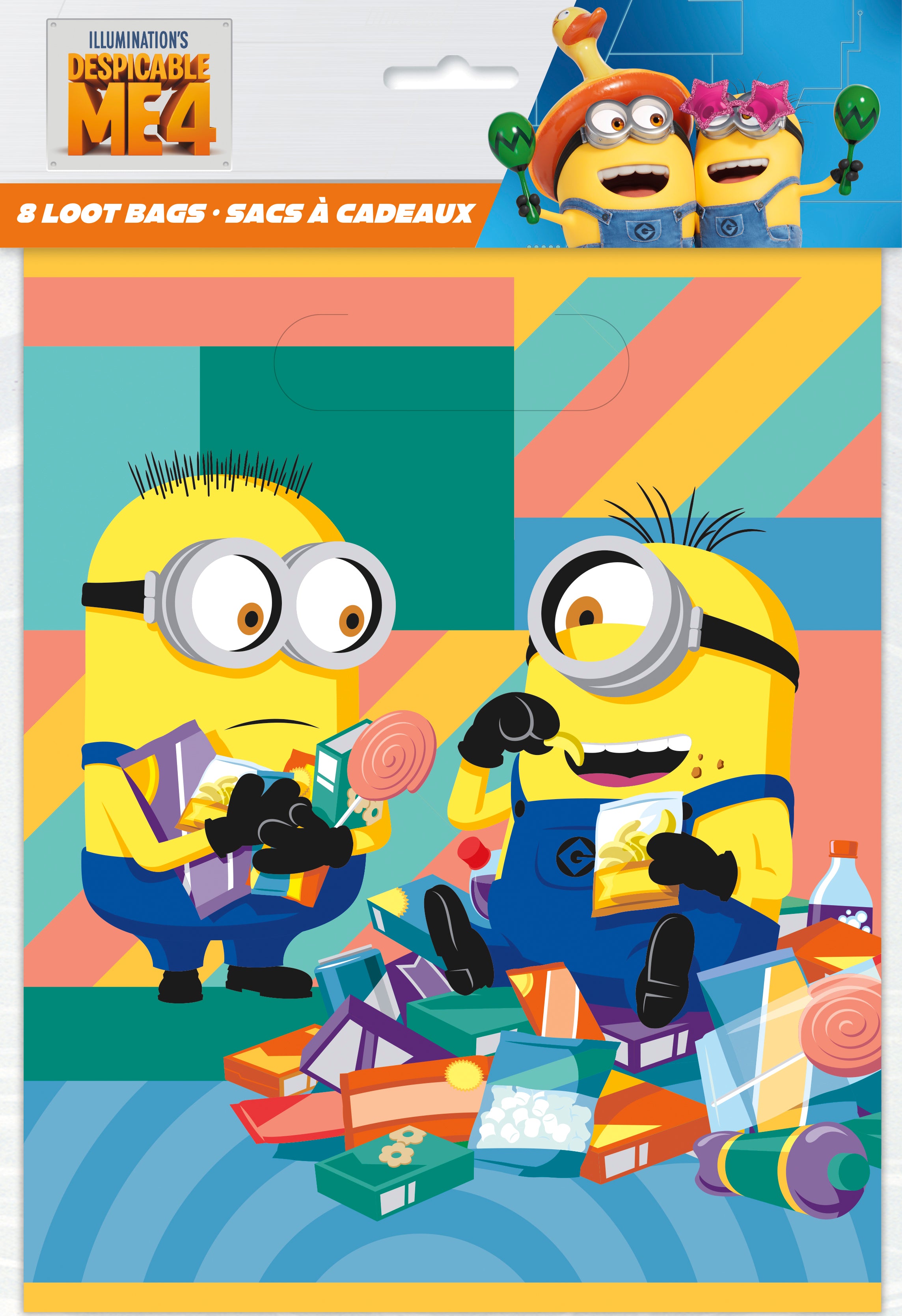 Despicable Me Party Favor Bags 8ct - Minions Themed Goodie Bags for Birthday Parties, Baby Showers & School Events