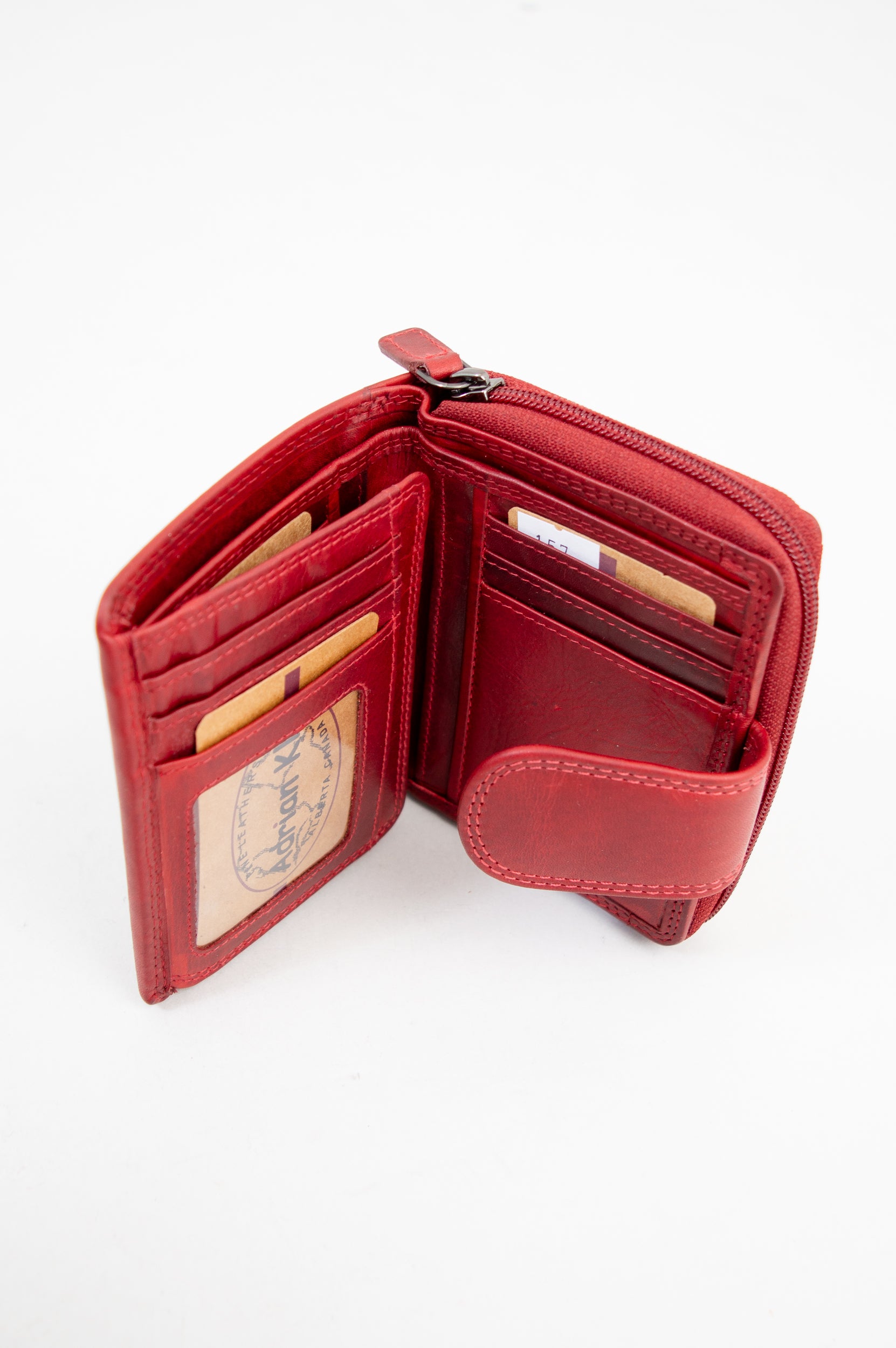 Adrian Klis 157 Women's Genuine Leather Wallet Red - Perfect for Everyday Use, Travel & Gift Giving