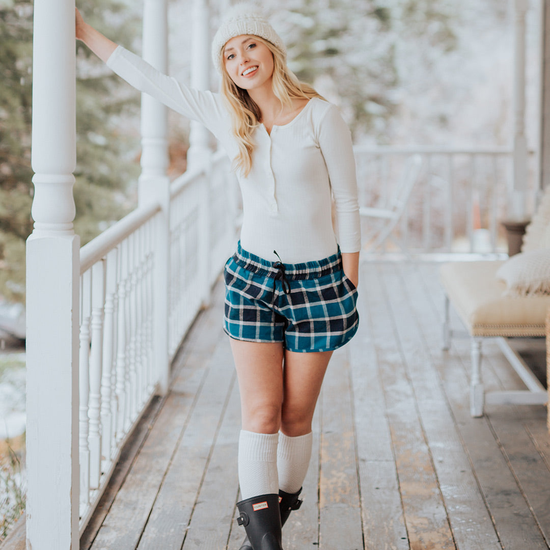 Dasher Plaid Sleep Shorts for Women - Soft & Comfortable Lounge Pajama Shorts - Perfect for Sleeping, Lounging & Summer Nights