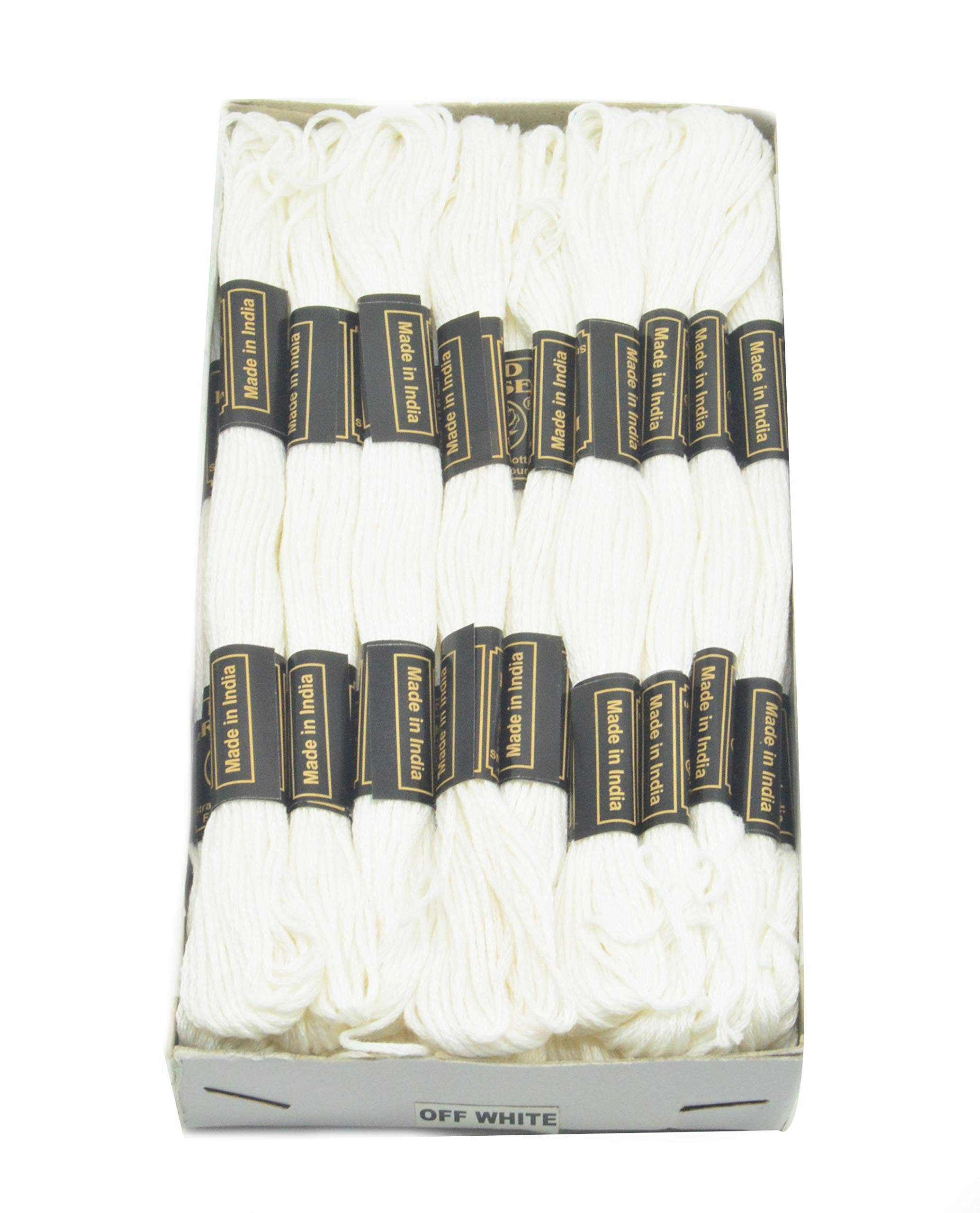 Premium Polyester Cotton Embroidery Thread Floss - 25 Skeins Box in White, Black, Brown & Grey for Jewelry Making, DIY Crafts, Cross Stitch & Sewing Projects - Perfect for Handmade Jewelry, Scrapbooking & Home Decor