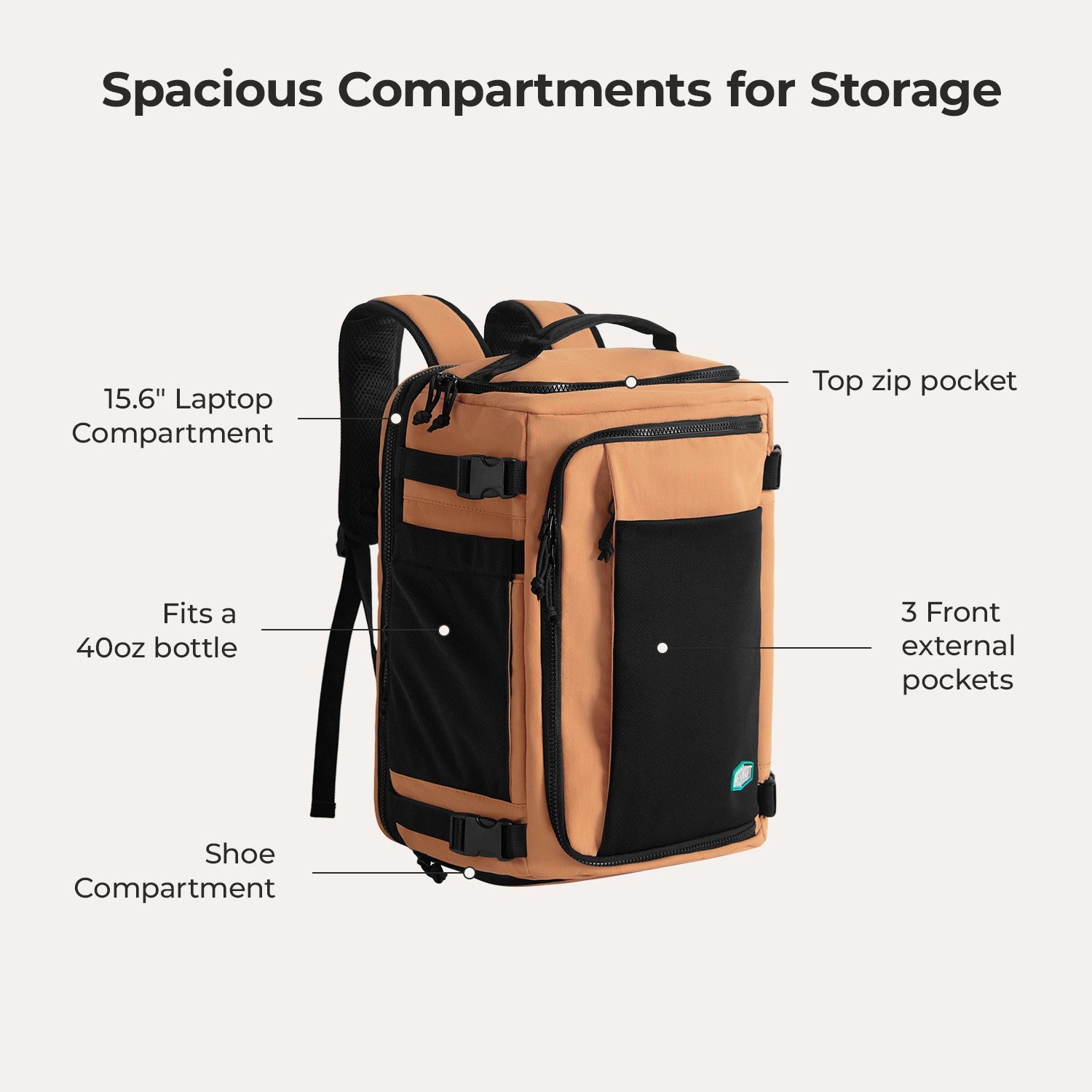 Blast Travel Backpack - Lightweight Waterproof Carry-On Backpack for Men & Women - Perfect for Airplane, Hiking, Camping & Daily Commute