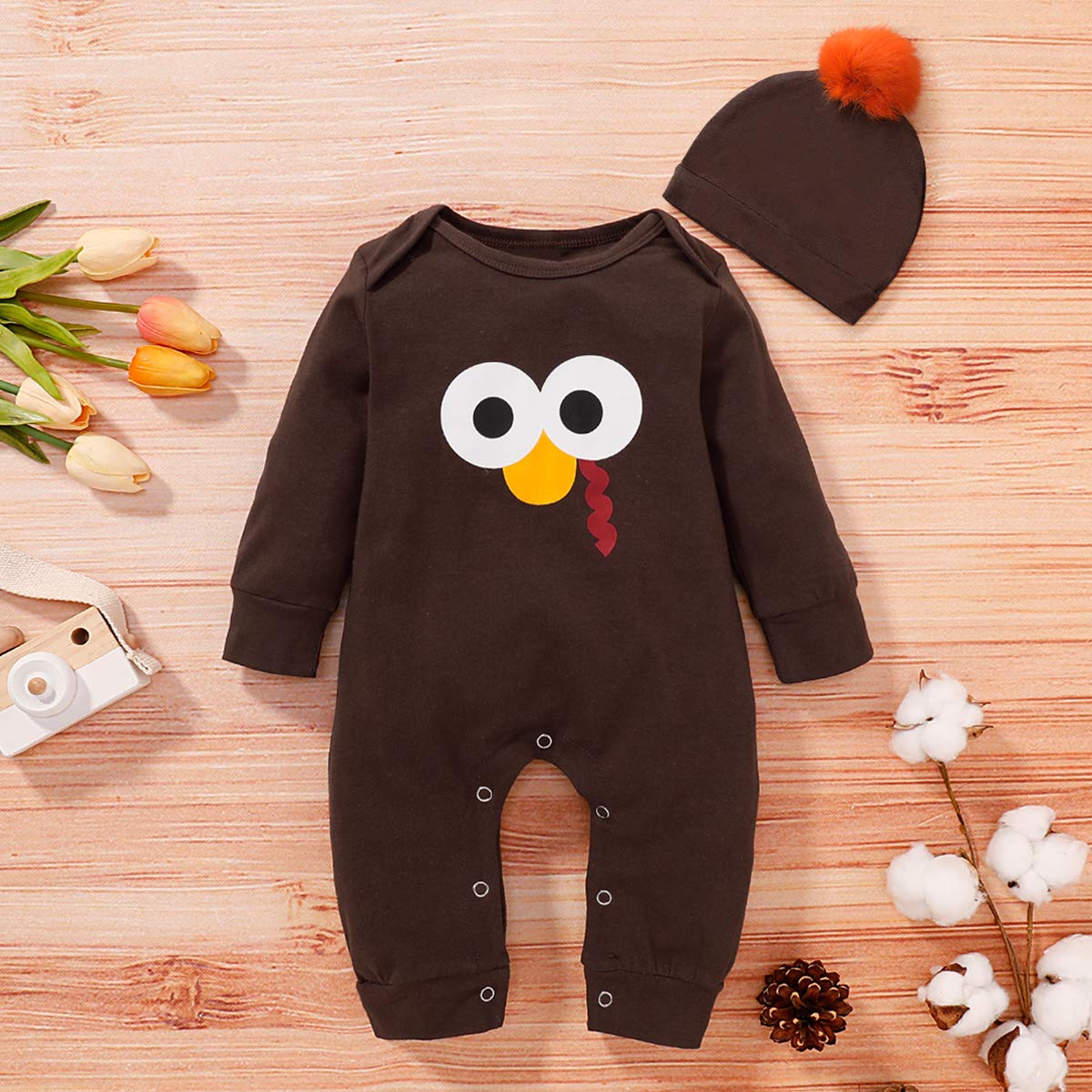 Baby Boy's First Thanksgiving Outfit - Adorable Turkey-Themed Holiday Clothes for Infants | Perfect for Family Gatherings & Photo Shoots