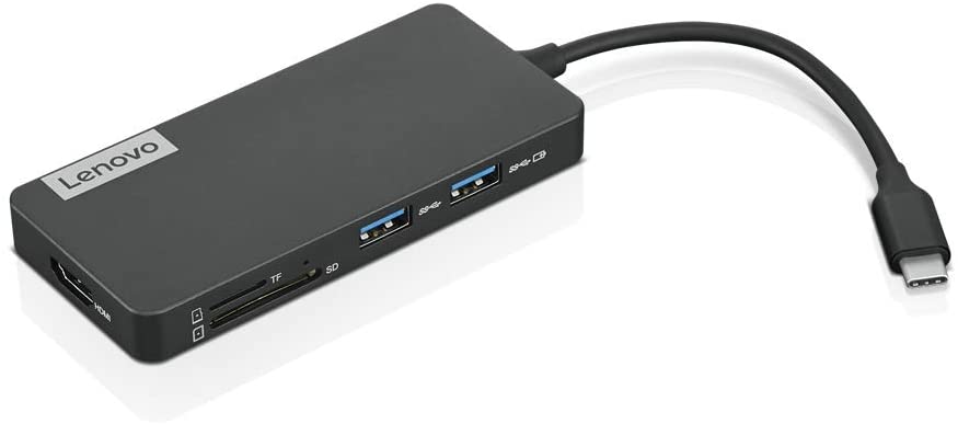 Lenovo 7-in-1 USB C Hub with HDMI, USB 3.1/2.0 Ports, SD/TF Card Reader & Laptop Charging - GX90T77924 (Iron Grey) - Perfect for MacBook, Dell, HP & More for Work, Travel & Home Office