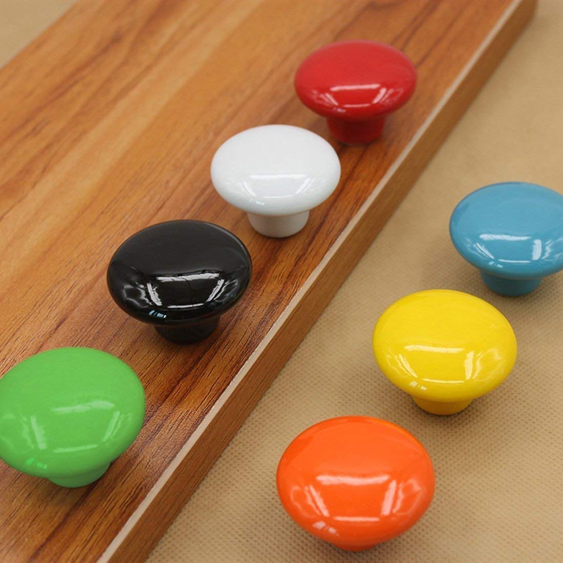 32mm Ceramic Cabinet Knobs - 10 Pack Blue Round Drawer Pulls for Kitchen, Dresser & Wardrobe - Durable & Stylish Hardware for Home & Office Furniture