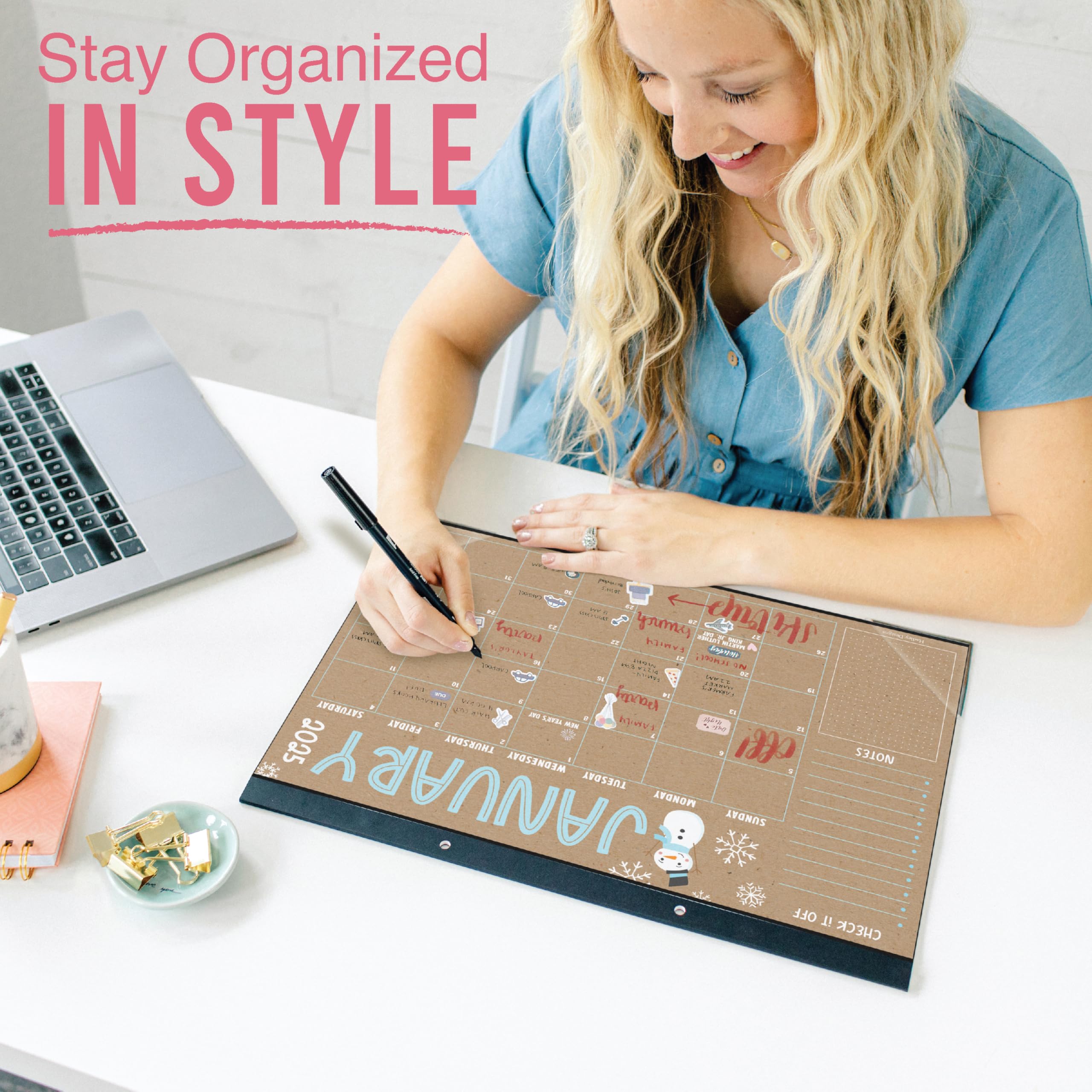Hadley Designs Large 18-Month Desk Calendar 2025-2026 | 17