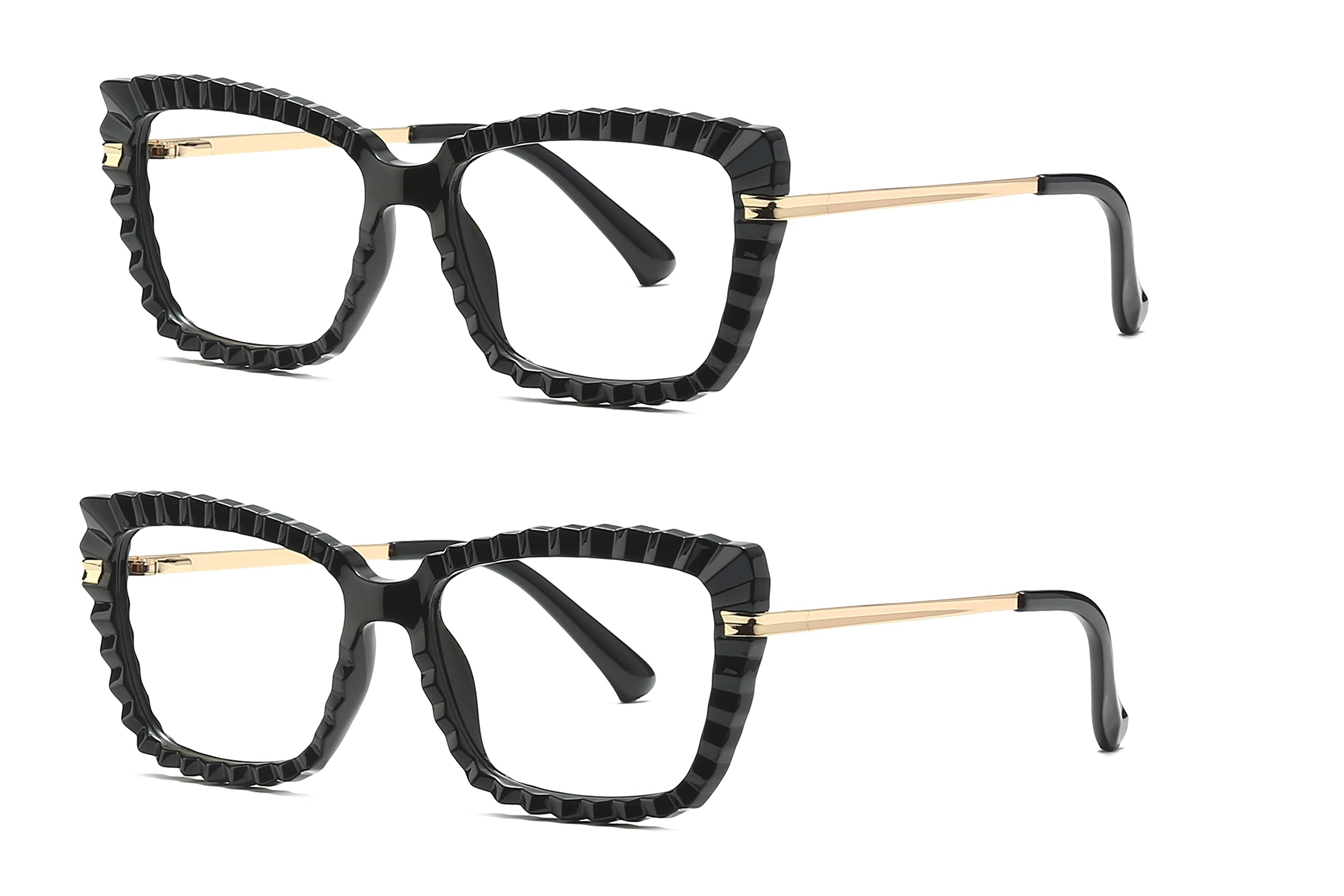 2 Pack Blue Light Blocking Glasses for Women - Anti Eyestrain Computer Glasses, Fashion Reading Glasses with UV Protection (Perfect for Office Work, Gaming & Screen Time)