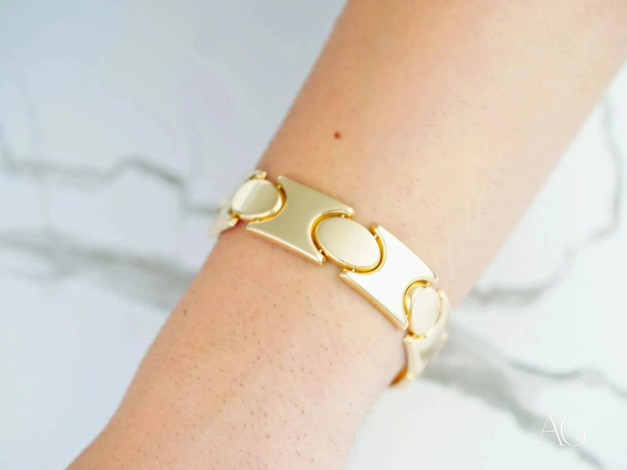 18K Solid Gold Men's Bracelet - Bold & Elegant Design with Secure Box Clasp | Perfect for Gifts, Weddings & Special Occasions