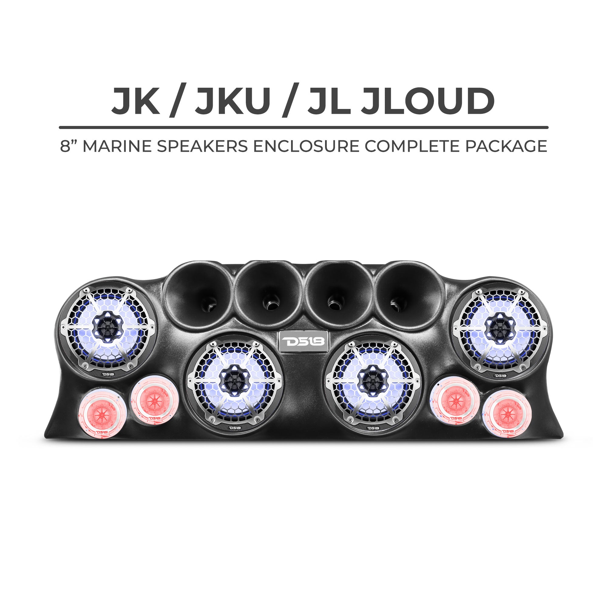 DS18 J LOUD Jeep Wrangler JK/JKU/JL Loaded Sound Bar System - High Performance Car Audio Speaker for Off-Road Adventures (Black/White) | Perfect for Jeep Upgrades & Outdoor Music Experience