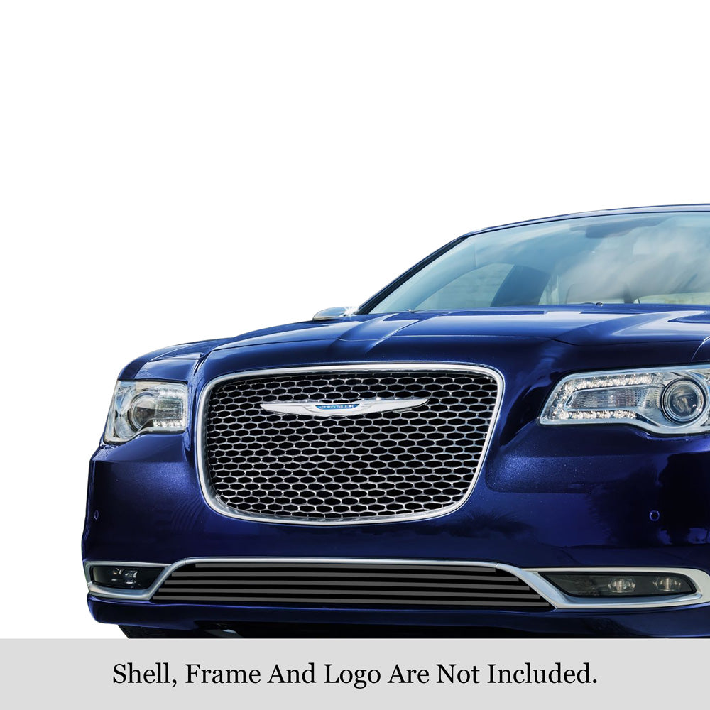 APS Black Stainless Steel Lower Billet Grille for Chrysler 300 (2015-2024 Models) - No Adaptive Cruise Control | Front Bumper Upgrade for Enhanced Style & Protection