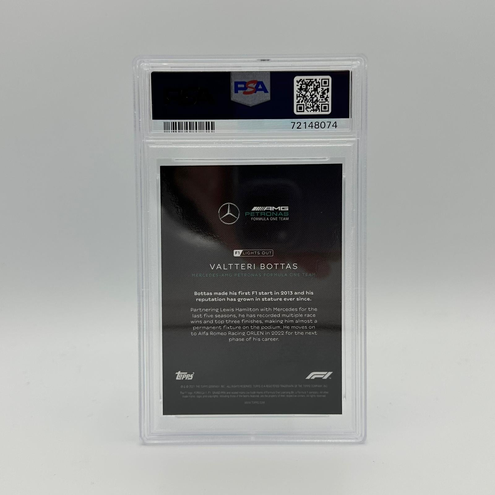 PSA 9 Graded 20/50 Valtteri Bottas F1 Drivers Card - Aqua Parallel - Rare Collectible for Motorsport Fans & Trading Card Enthusiasts