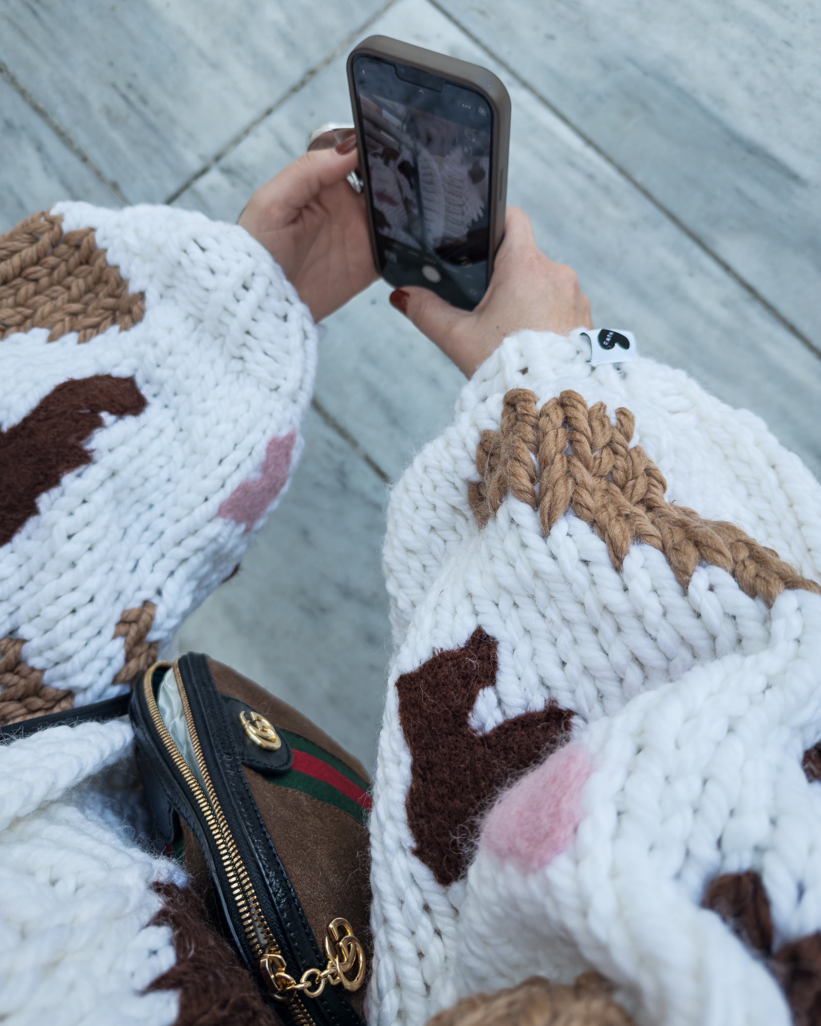 Women's Chunky Knit Cow Print Cardigan Sweater - Cozy Oversized Winter Pullover for Casual Outfits & Lounge Wear
