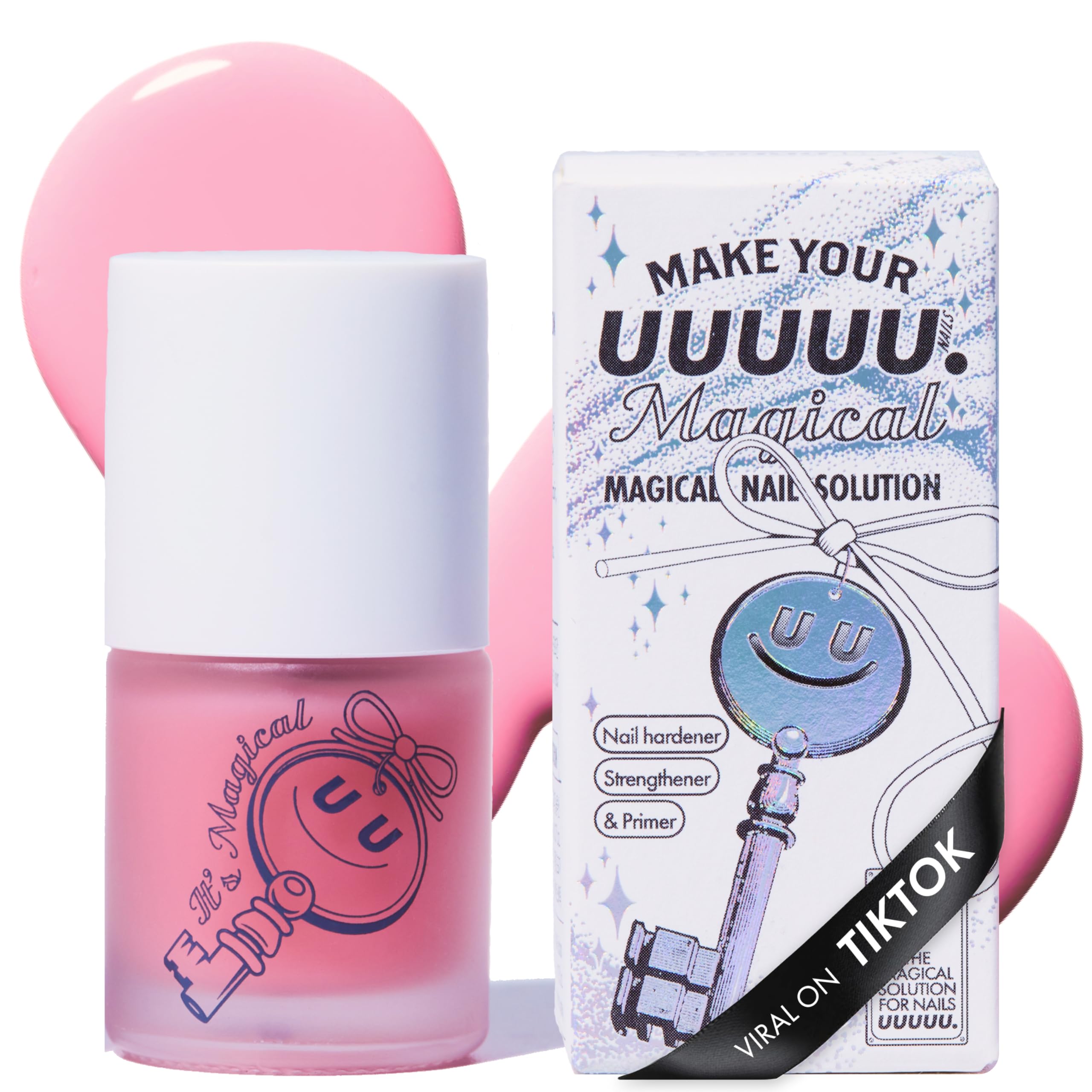 UUUUU. All-in-One Nail Strengthener & Hardener with Vitamins, Collagen & Biotin - Quick-Drying, Odorless, Non-Toxic Nail Primer for Healthy Nails - Perfect for Salon-Quality Manicures at Home