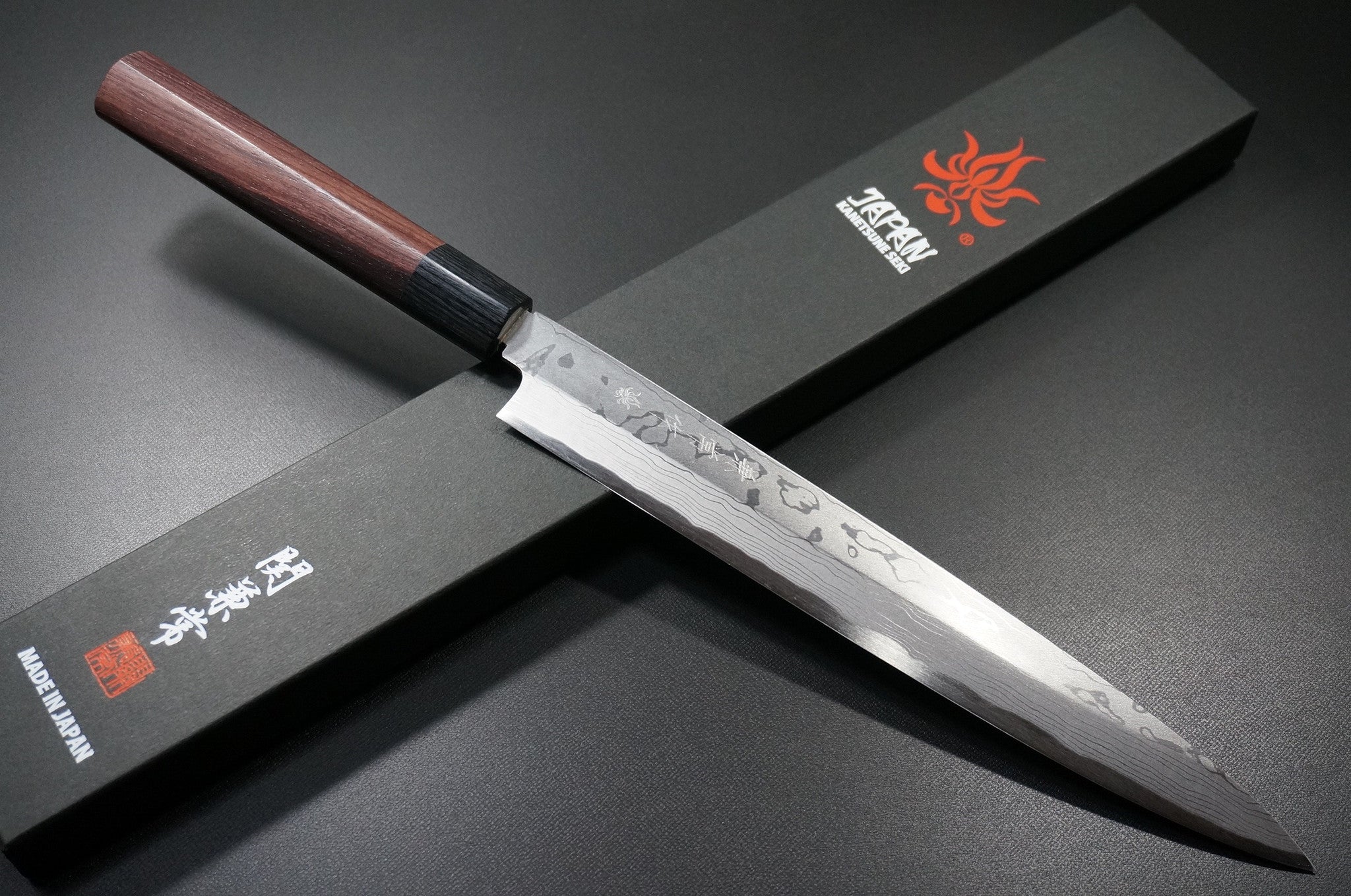 Premium Kanetsune Seki SHIROGAMI White Steel Damascus 11-Layer Yanagiba Sushi Knife - Handcrafted Japanese Chef Knife for Sashimi, Sushi & Precision Cutting