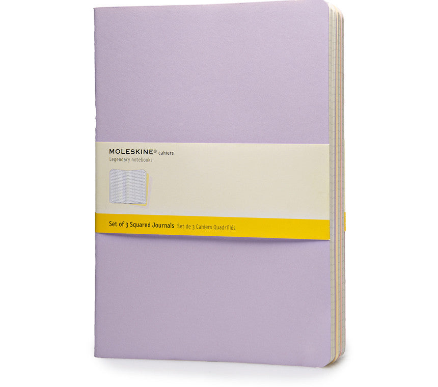 Premium Moleskine Squared Cahier Journal Set of 3 - Lined Notebooks for Writing, Sketching & Note Taking - Perfect for Students, Artists & Professionals - Durable Kraft Paper Cover