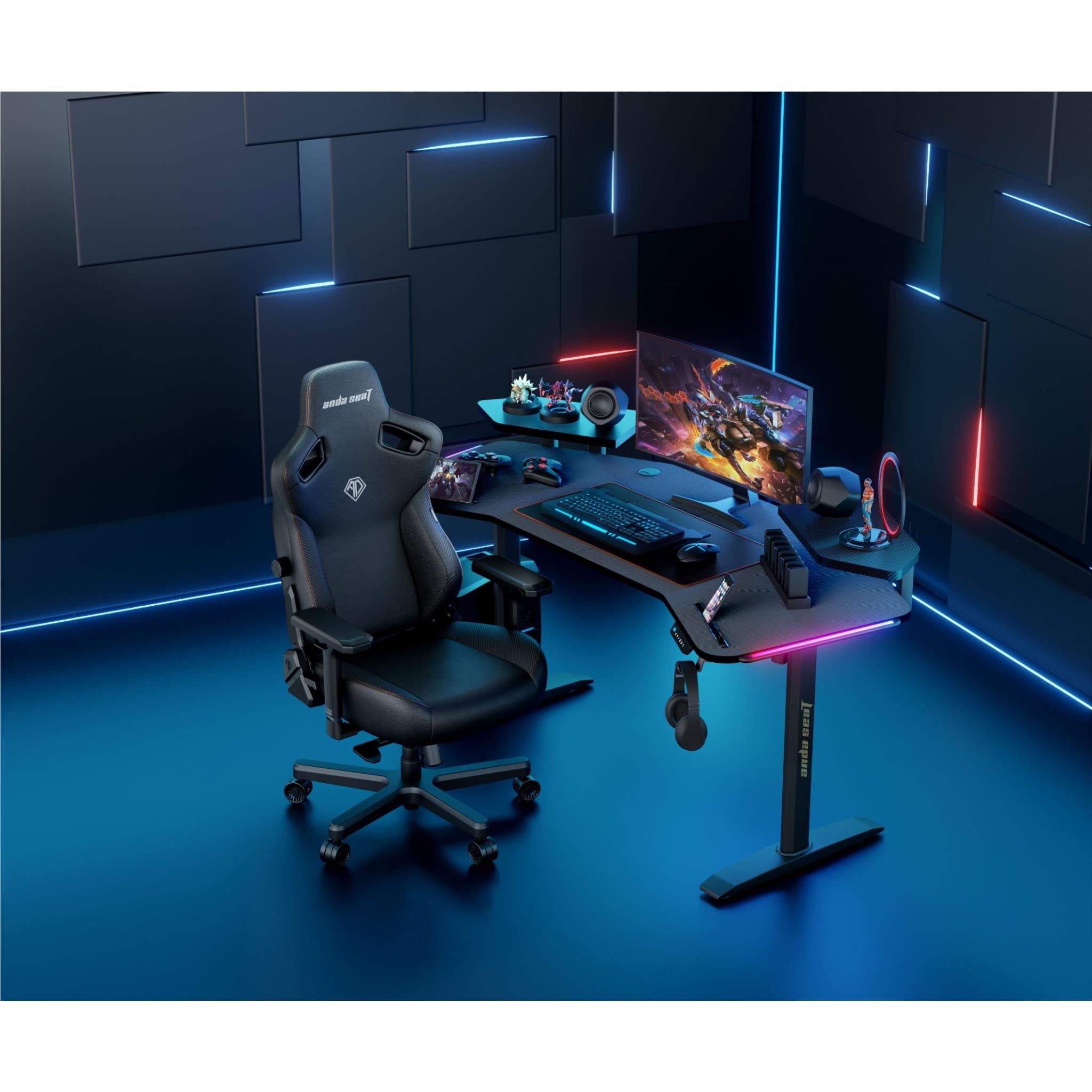 Anda Seat Shadow Warrior Gaming Desk - Ergonomic Computer Desk for PC & Console Gamers - Perfect for Home Office, Streaming & Esports Setup