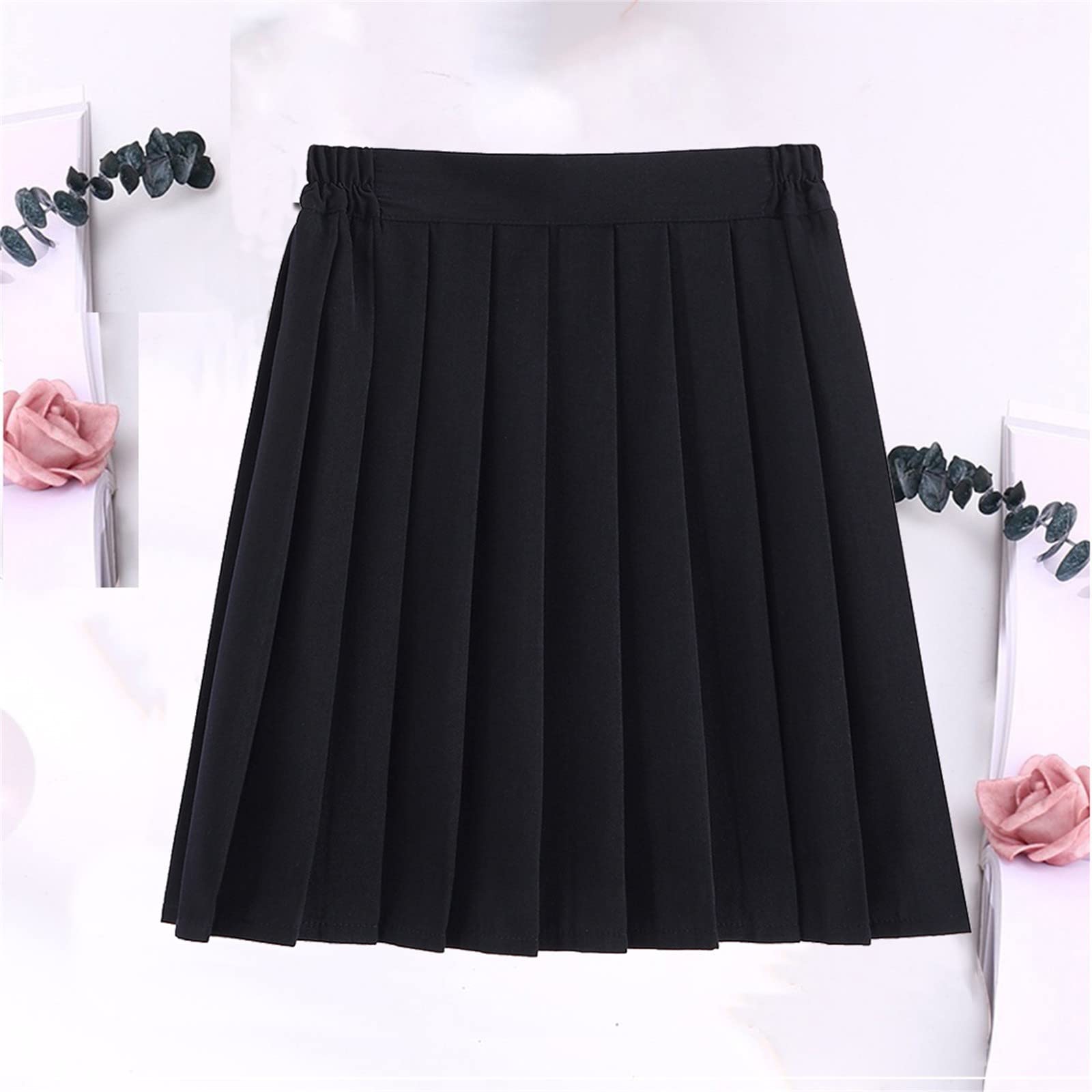Women's Stretchy Flared Pleated Skirt - High Waist A-Line Skirt for School, Tennis & Casual Wear - Soft Solid Color Skirt for Women & Girls - Perfect for Academic, Office & Everyday Outfits