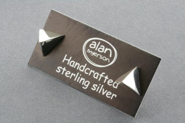 Polished Pyramid Stud Earrings - Sterling Silver 925 for Women | Hypoallergenic & Tarnish-Resistant | Perfect for Casual, Office & Party Wear