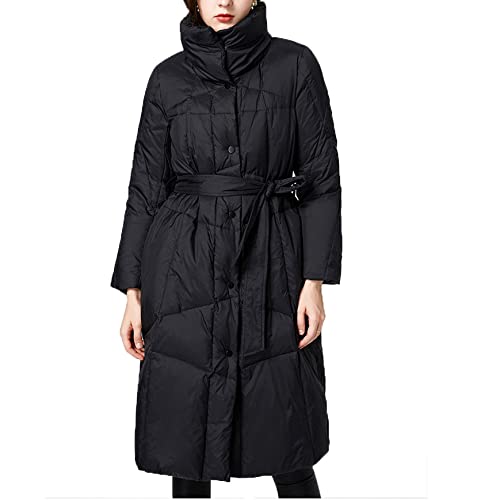YDYBY Women's Winter Down Jacket - Stand Collar Belted Puffer Coat, Long Sleeve Waterproof Warm Parka for Cold Weather - Perfect for Outdoor Activities, Skiing, and Daily Commute