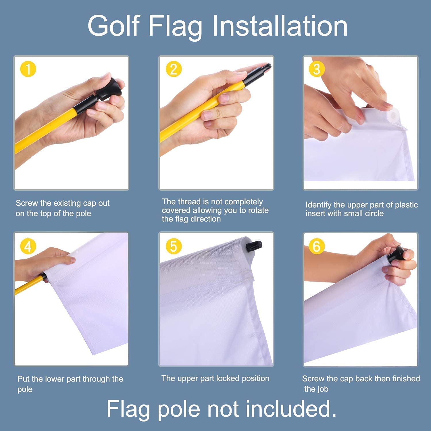 KINGTOP 3ft Golf Flagstick Mini - 2-Section Design Putting Green Flag for Yard Practice | Golf Pin Flags Set (4-Pack) | Perfect for Backyard Putting Greens & Indoor Golf Training