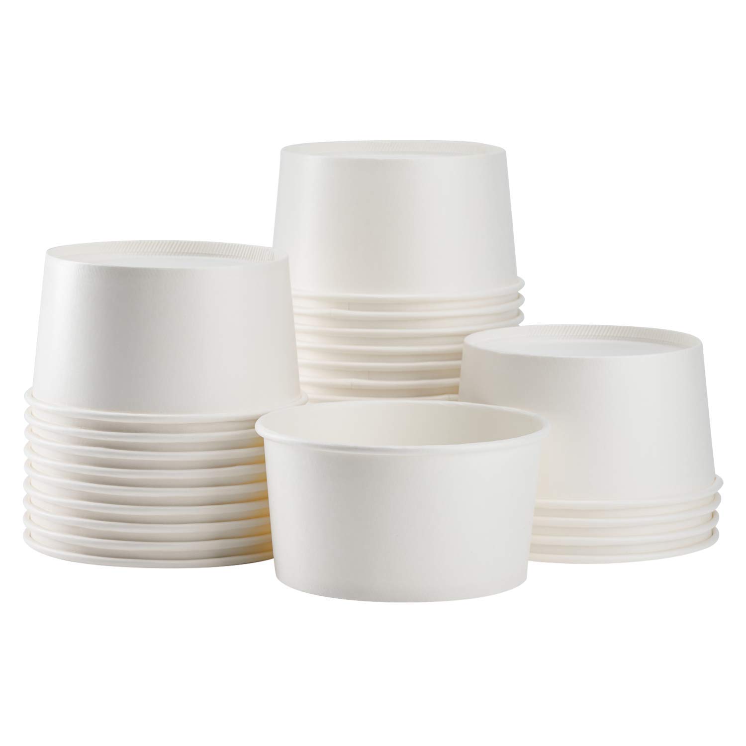 24oz (1000 Count) White Disposable Paper Soup Bowls - Ideal for Hot & Cold Foods, Soups, Noodles, Pasta, Snacks - Perfect for Restaurants, Catering, Parties, Picnics & Takeout (C-KDP24W)