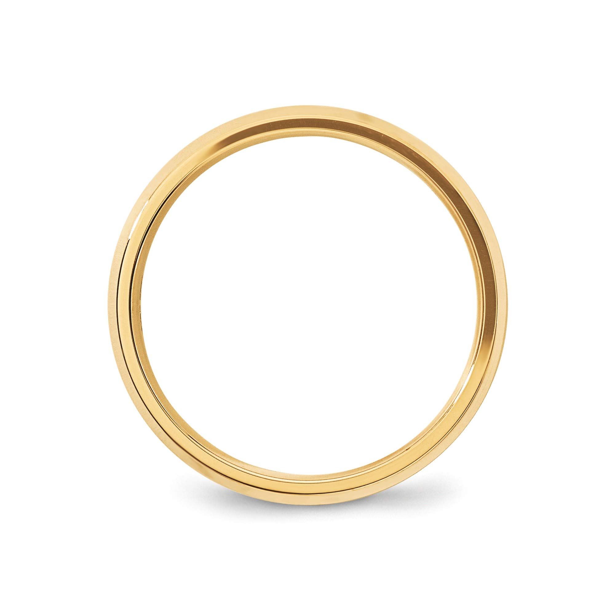 14K Yellow Gold 5mm Bevel Edge Comfort Fit Ring - Size 7.5 for Women