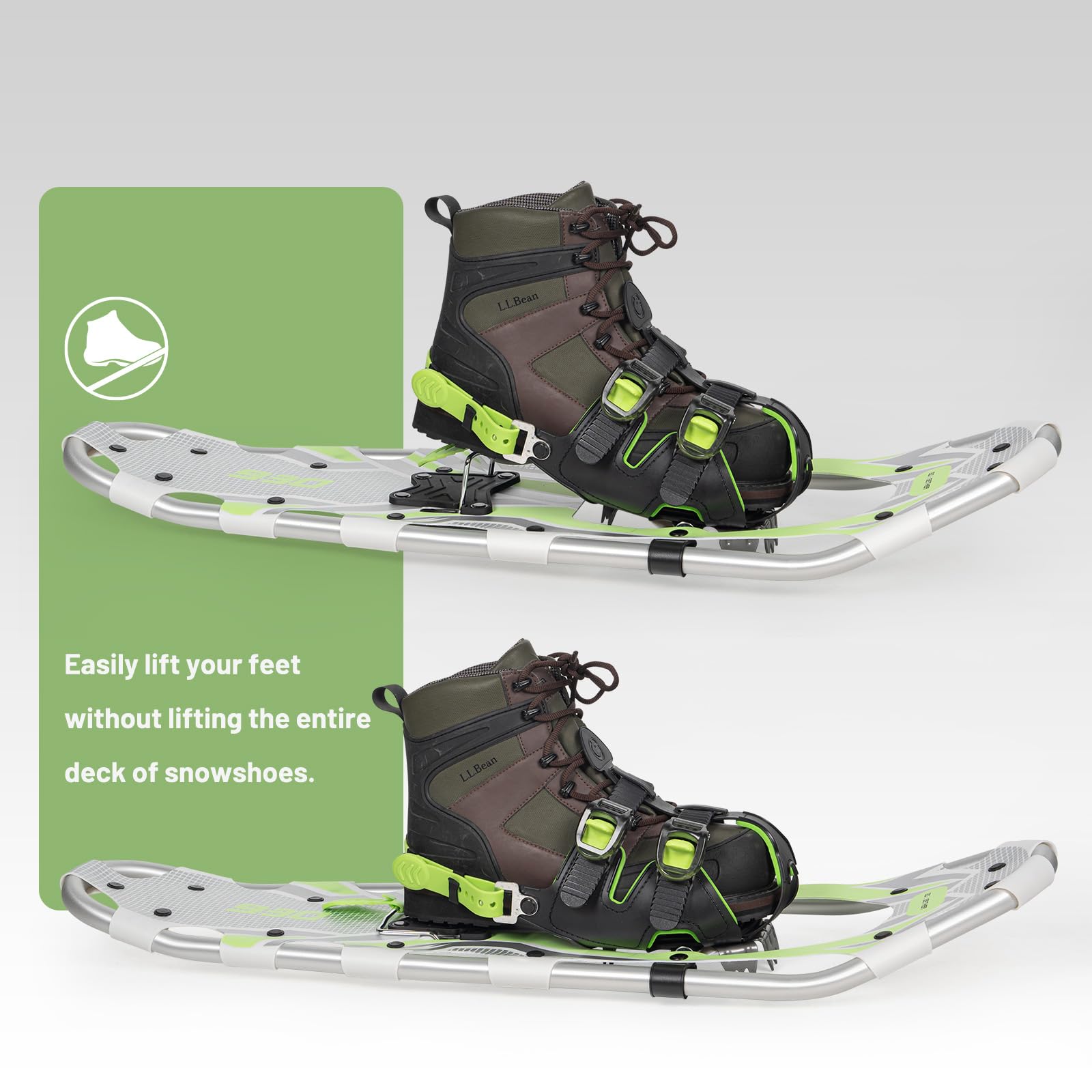 **G2 21/25/30/36 Inch Lightweight Snowshoes for Men & Women - EVA Padded Ratchet Binding, Heel Lift, Flexible Pivot Bar, Durable Back Strap - Includes Trekking Poles & Carrying Bag (6 Colors) - Perfect for Hiking, Backpacking & Winter Adventures**