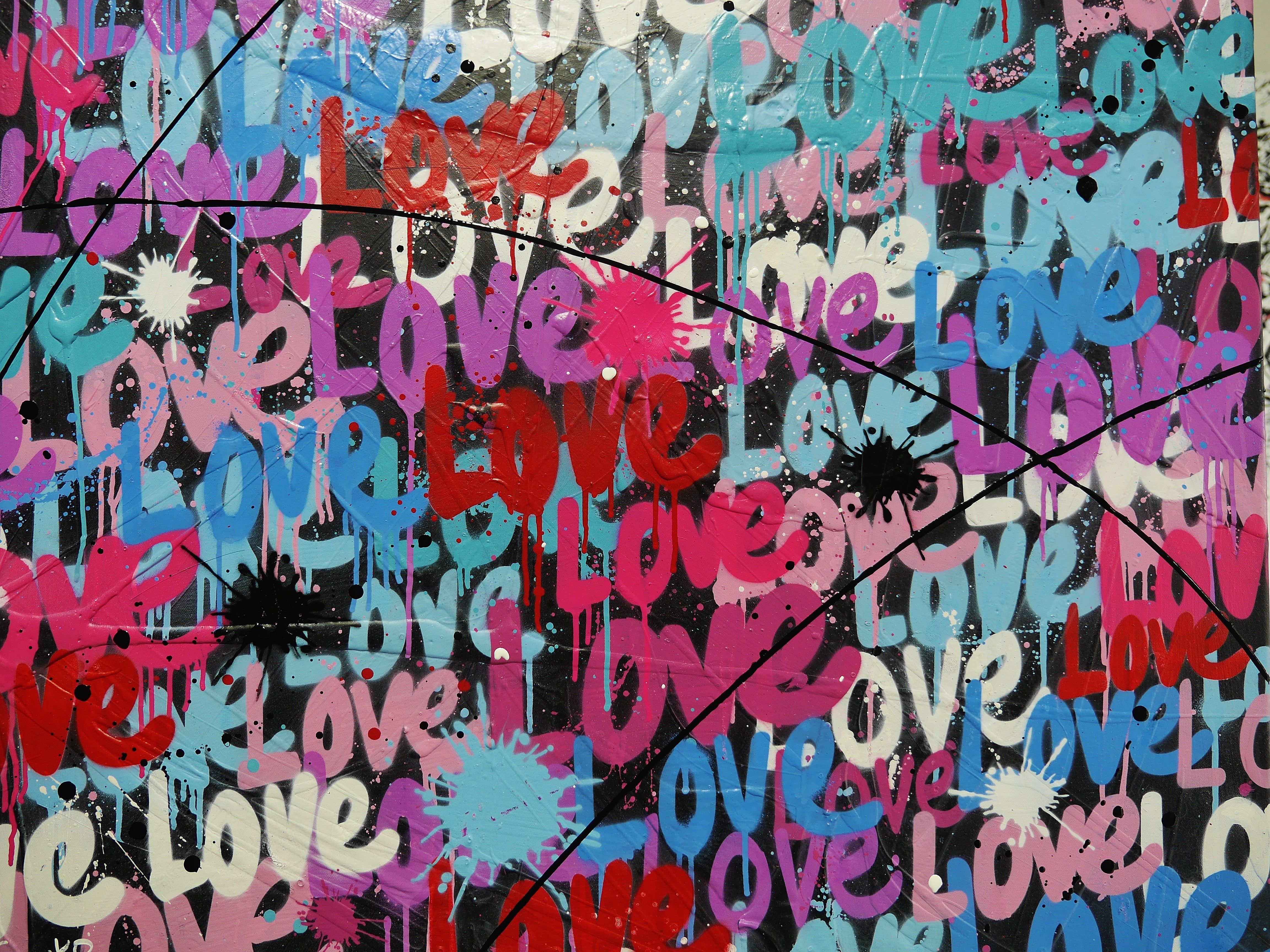 92cm x 100cm Textured Urban Pop Art Canvas Painting - Modern Wall Decor for Living Room, Bedroom & Office