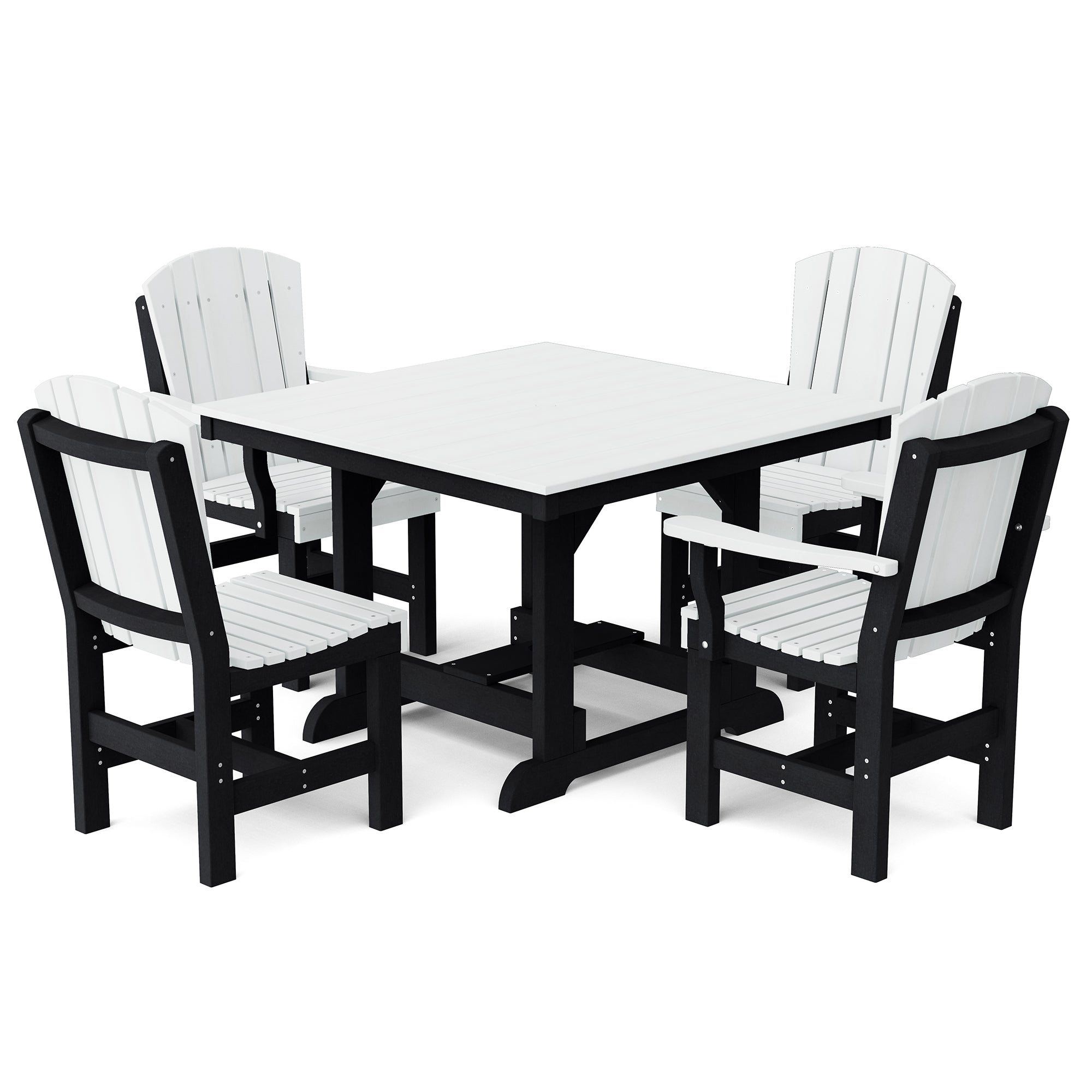 Heritage 5-Piece 44x44 Inch Square Outdoor Dining Set with Cushions - Perfect for Patio, Garden, and Backyard Entertaining