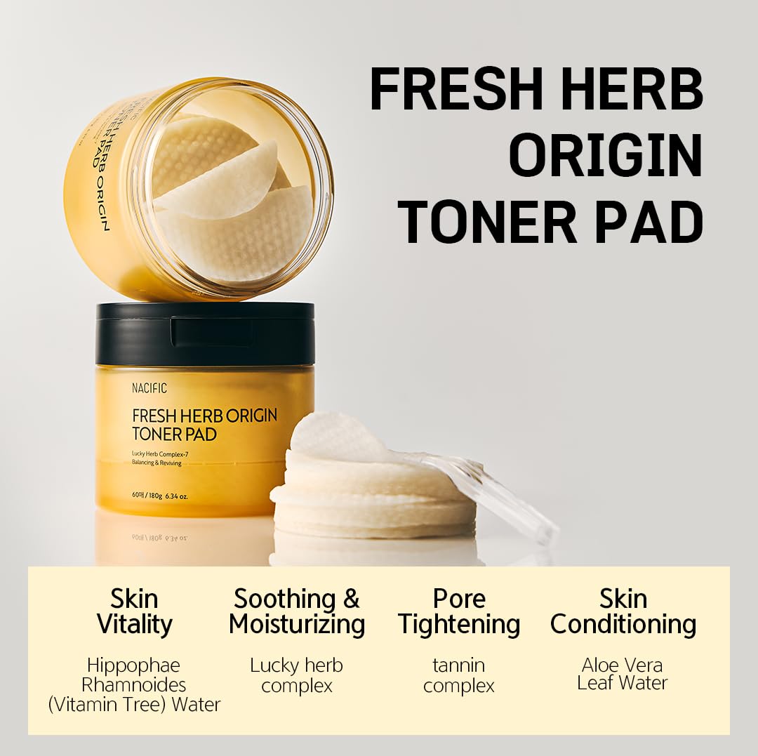 NACIFIC Korean Toner Pads 60 Sheets - Hydrating & pH Balance for All Skin Types | Daily Skincare Routine