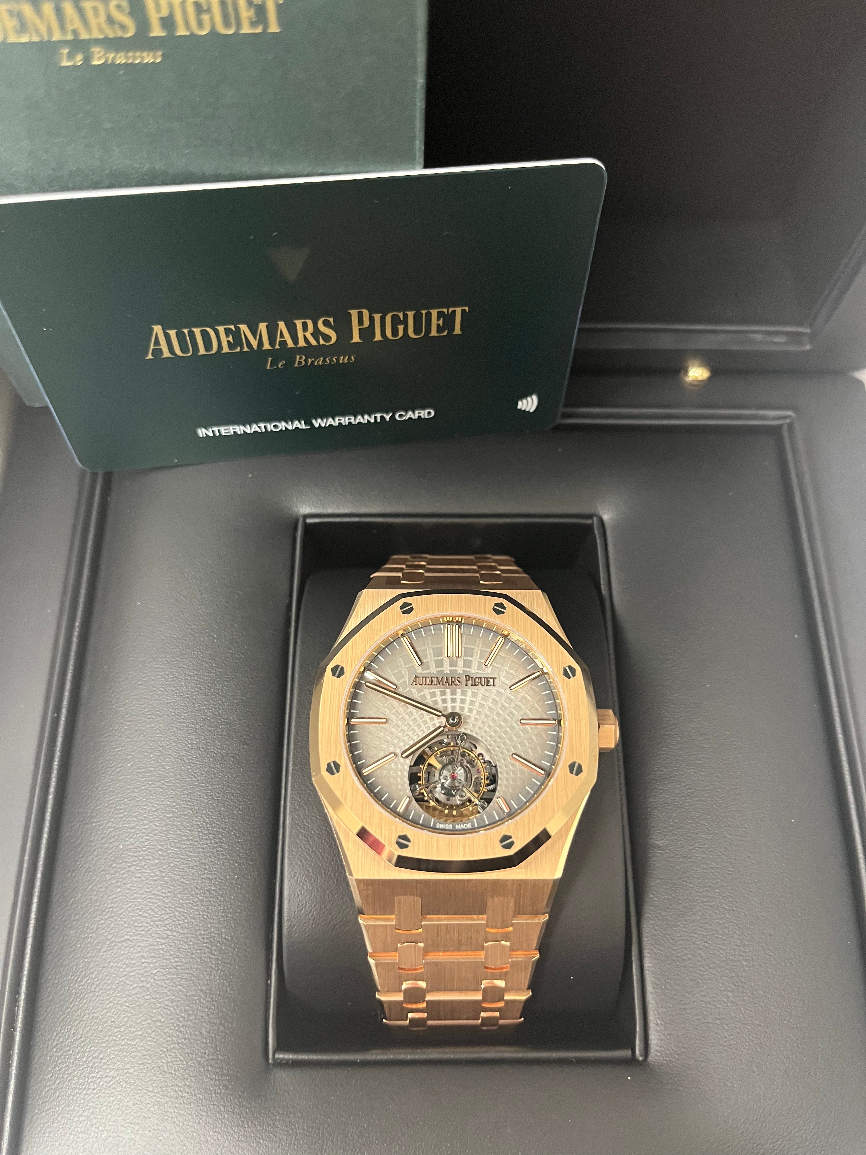 Audemars Piguet Royal Oak Tourbillon Rose Gold Watch with Grey Index Dial 26530OR.OO.1220OR.01 - Luxury Timepiece for Business Meetings & Special Occasions