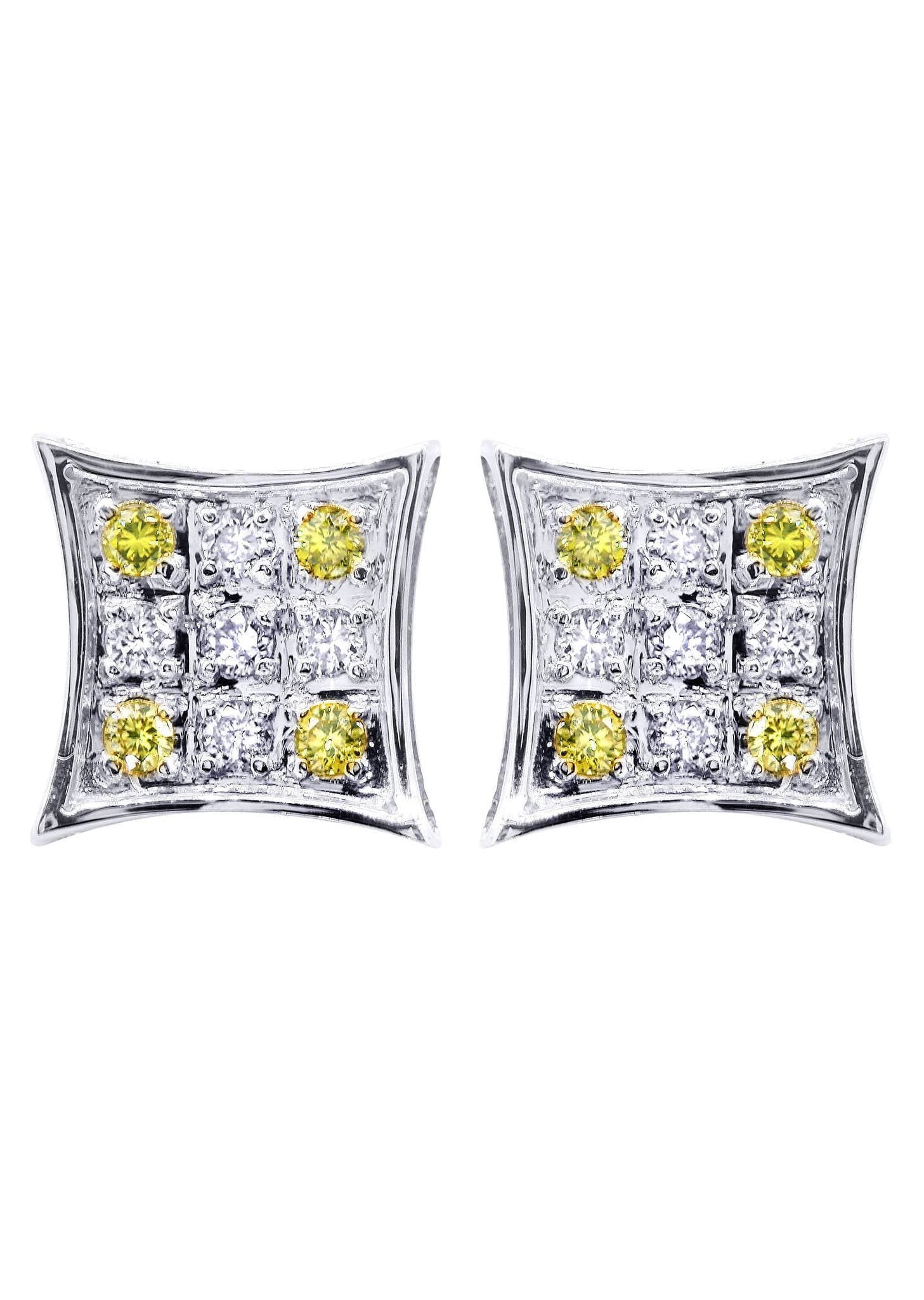 0.22 Carat Diamond Stud Earrings for Men in 14K White Gold - Perfect for Gifts, Weddings & Special Occasions