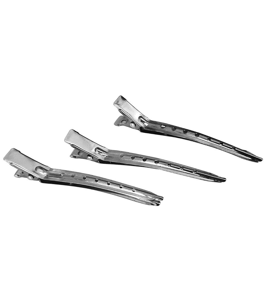 ZAUKY Professional Hair Sectioning Clips for Styling - 12 Pack Steel Silver Hairdressing Pins for Men & Women - Perfect for Salon, Braiding, Cutting & Coloring Hair