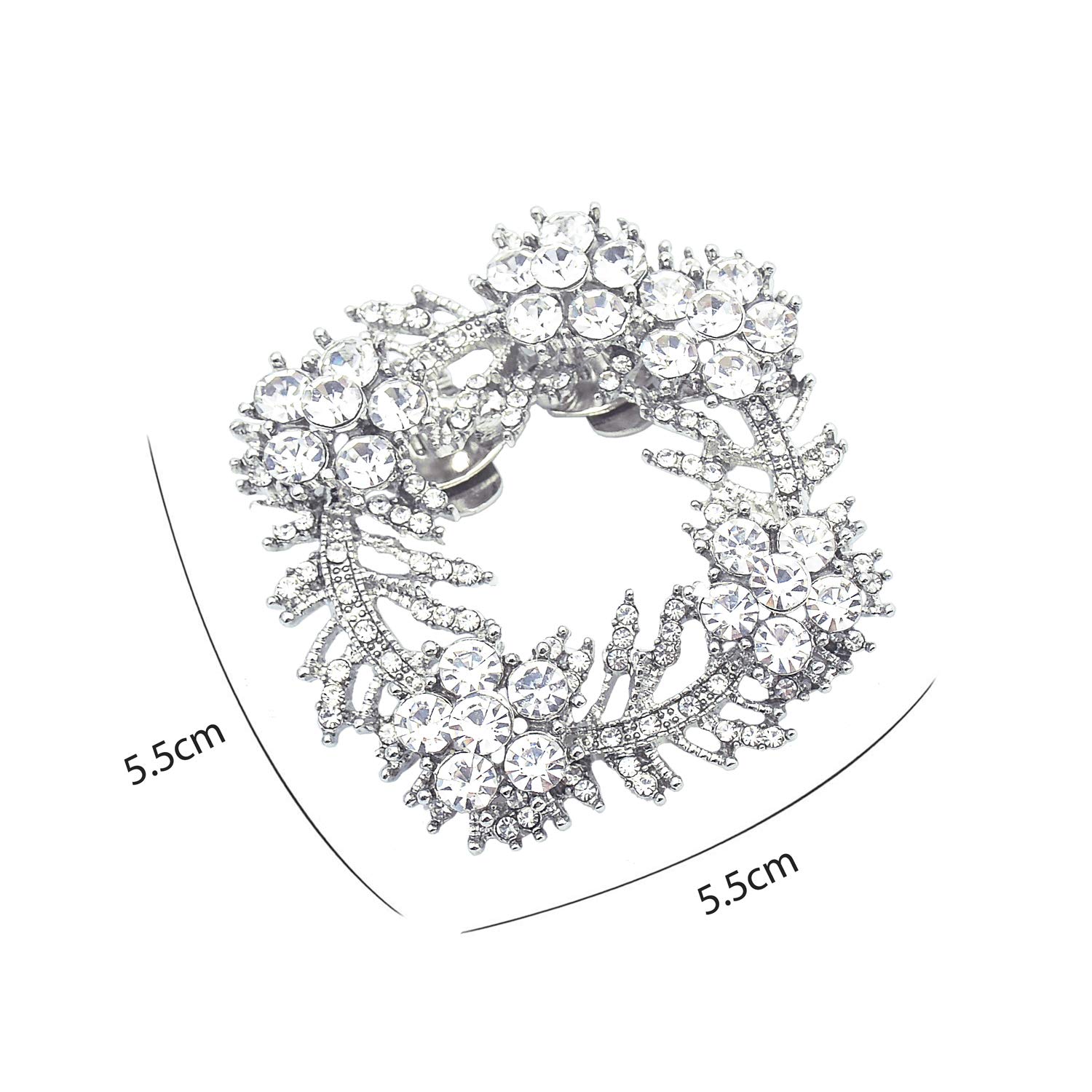 Elegantpark Pearl Shoe Clips - Rhinestone Flower Decor for Wedding & Party Pumps