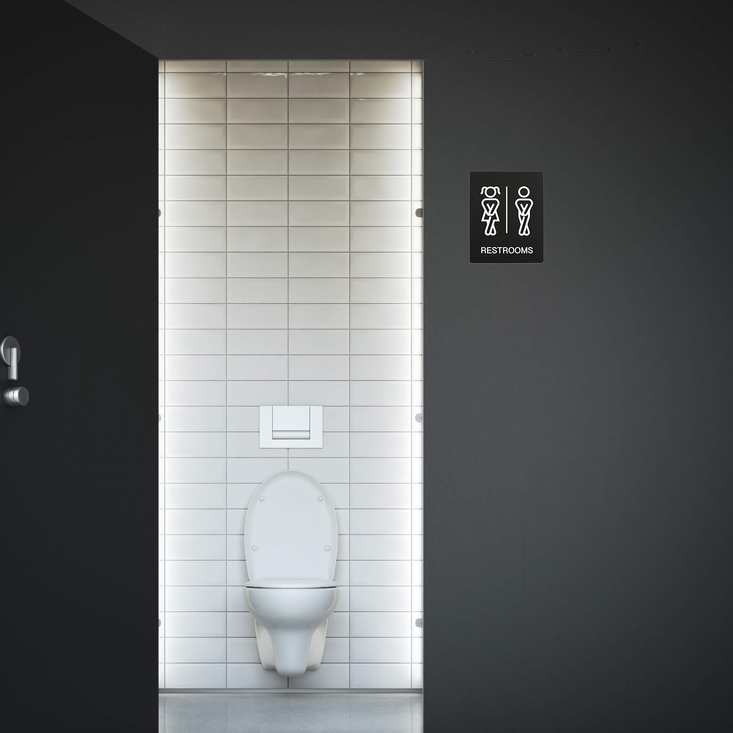 Funny Toilet Signs with Adhesive - Double Sided 5.3x6.7