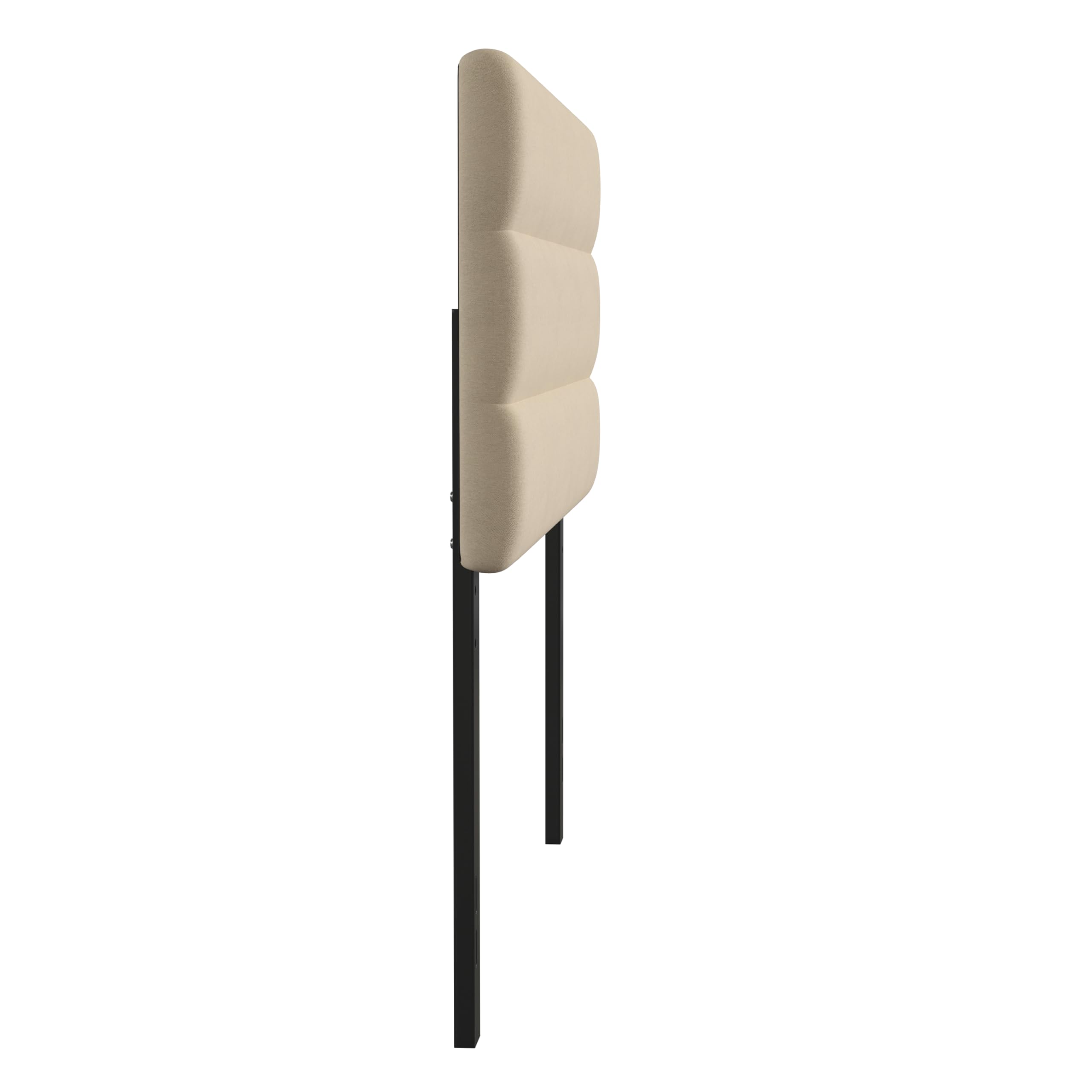 Merrick Lane Coppola Full Size Upholstered Headboard - Button Tufted Cream Fabric with Metal Legs & Adjustable Slots - Fits Most Standard Bed Frames - Perfect for Master Bedroom, Guest Room & Home Decor