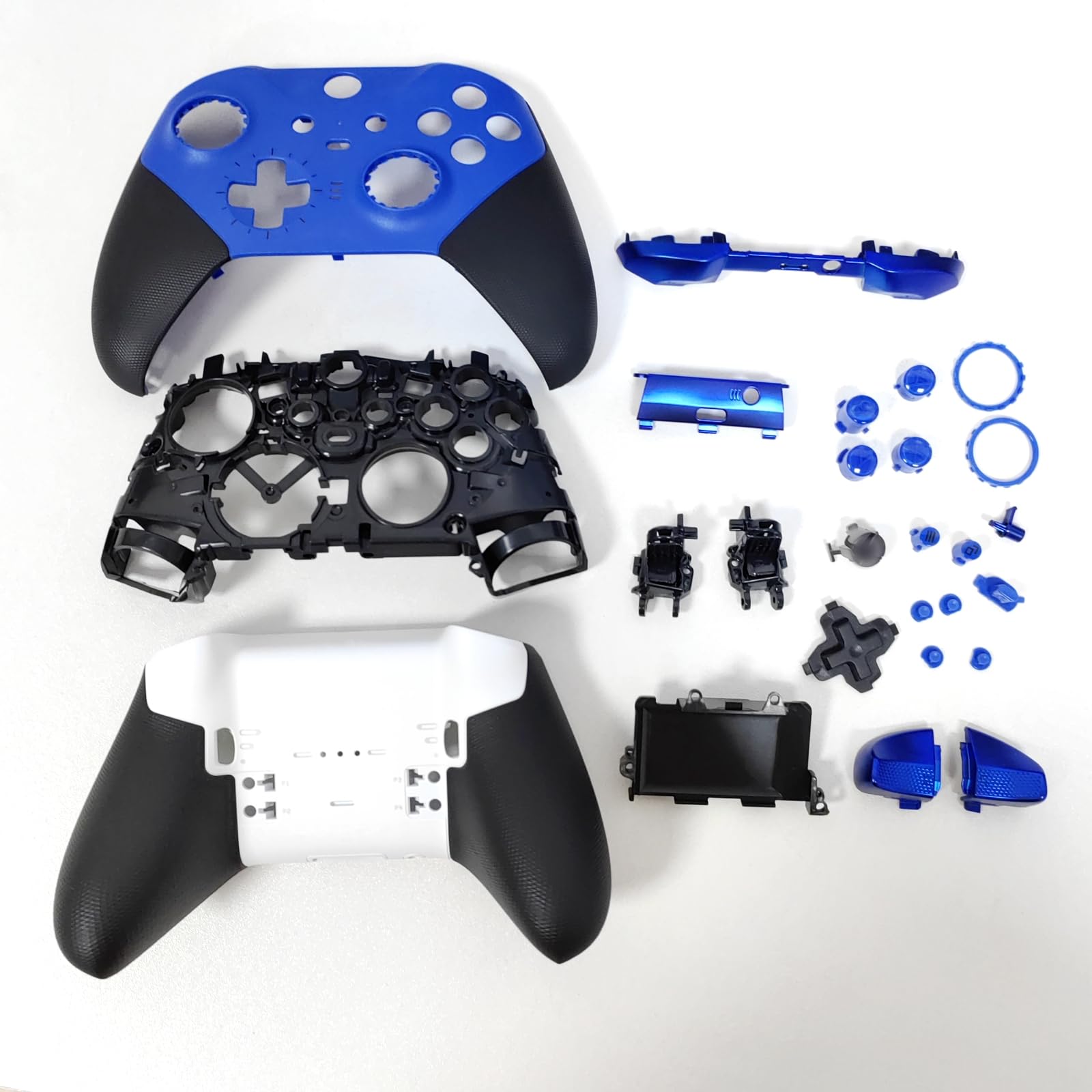 Xbox Elite Series 2 Core Controller Replacement Shell Kit - Full Housing Case Cover Set with Faceplates, Middle Frame, ABXY Buttons, LT RT LB RB Bumpers & Tools (Blue) | DIY Repair & Customization for Enhanced Gaming Experience