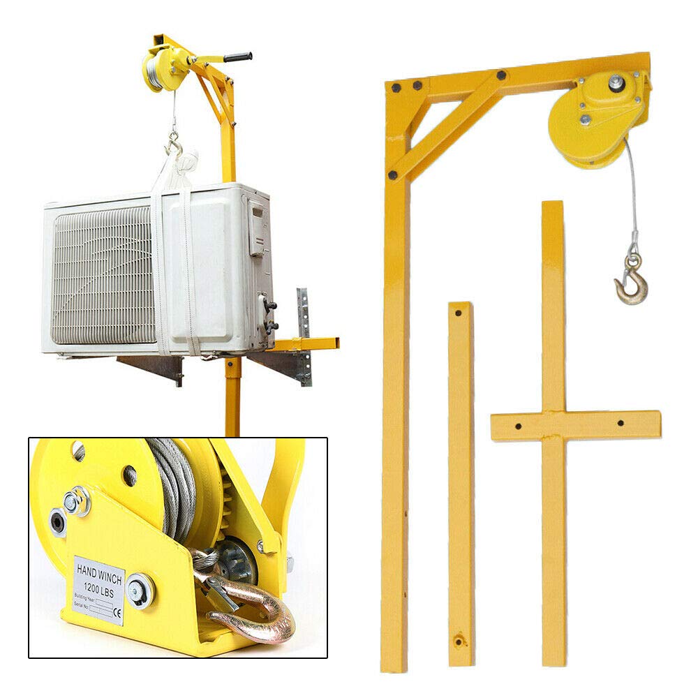 TBVECHI Stainless Steel AC Outdoor Unit Lifting Tool - Heavy Duty 10M Crane Bracket for Air Conditioner Installation - Perfect for HVAC Technicians and DIY Home Projects