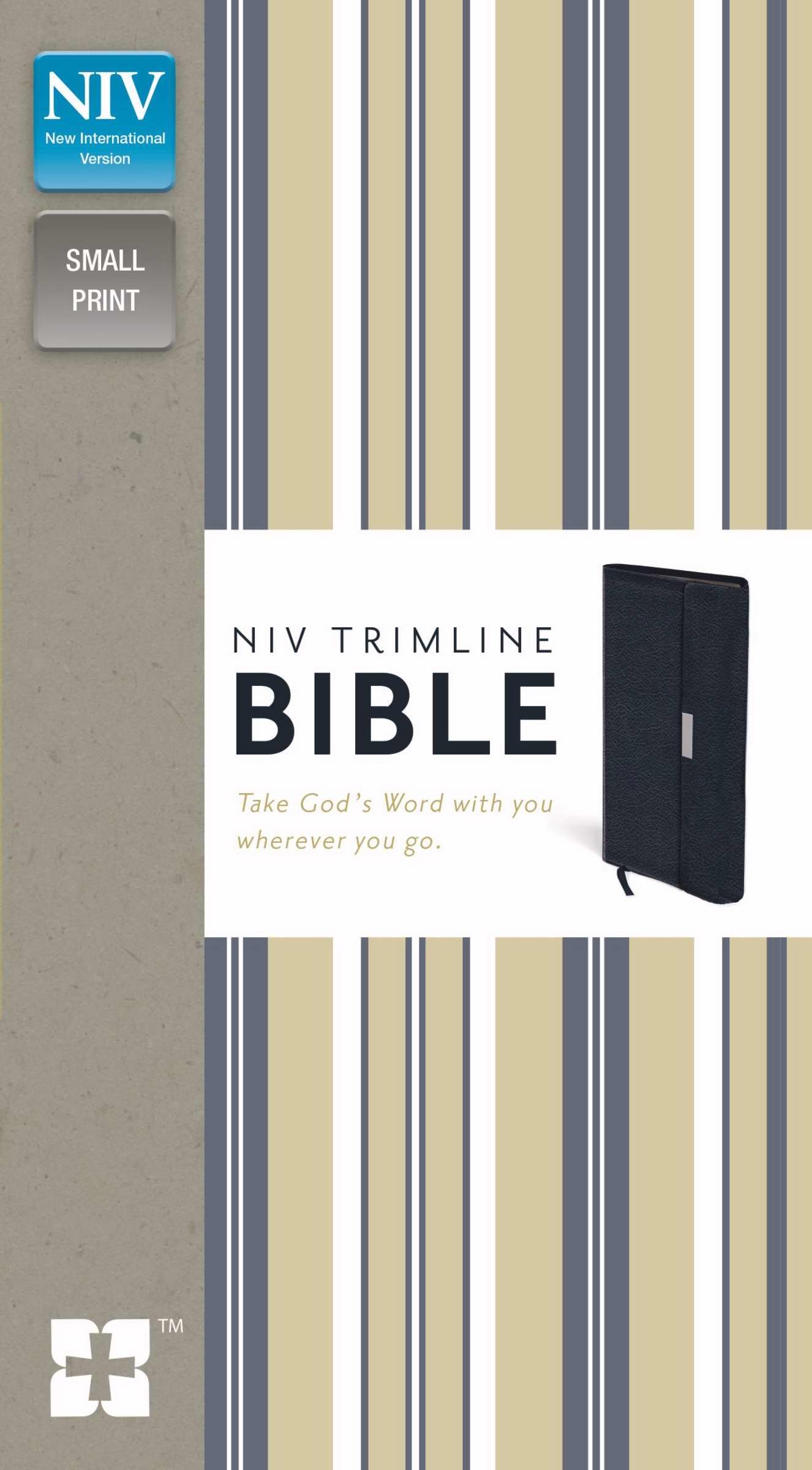NIV Trimline Bible with Button Flap - Navy Bonded Leather Cover - Compact Travel Bible for Daily Devotion, Church & Bible Study