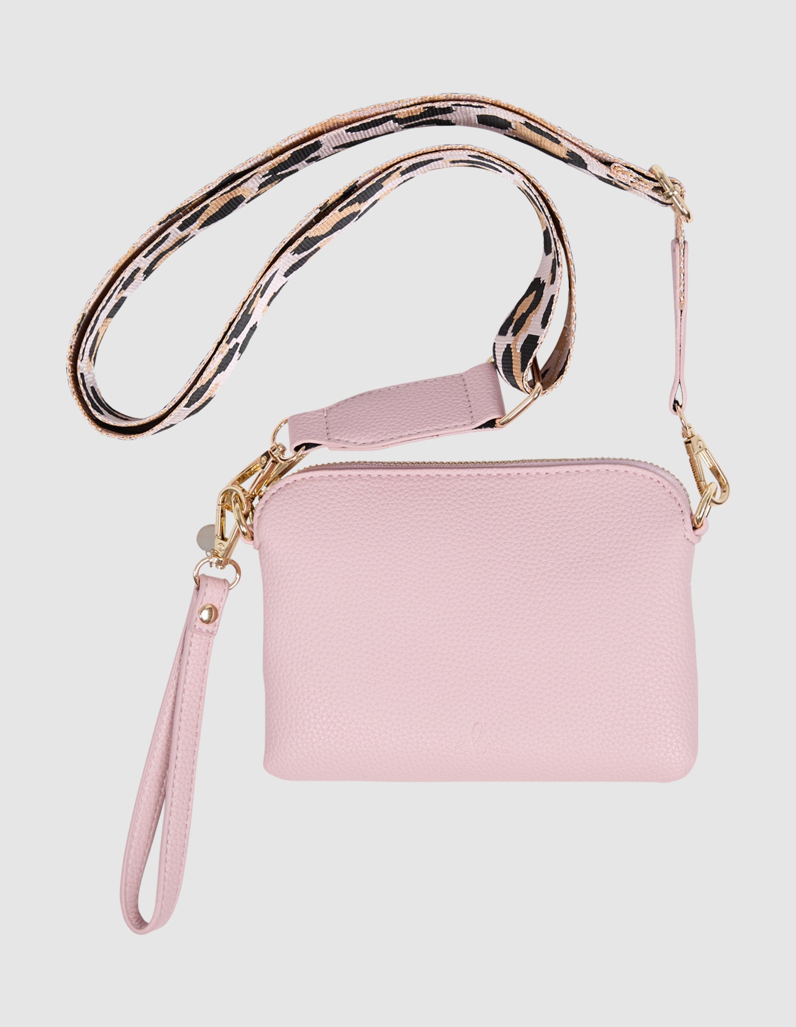 Elm Compact Crossbody Bag for Women - Lightweight Pink Leather Shoulder Bag, Perfect for Travel, Shopping & Everyday Use