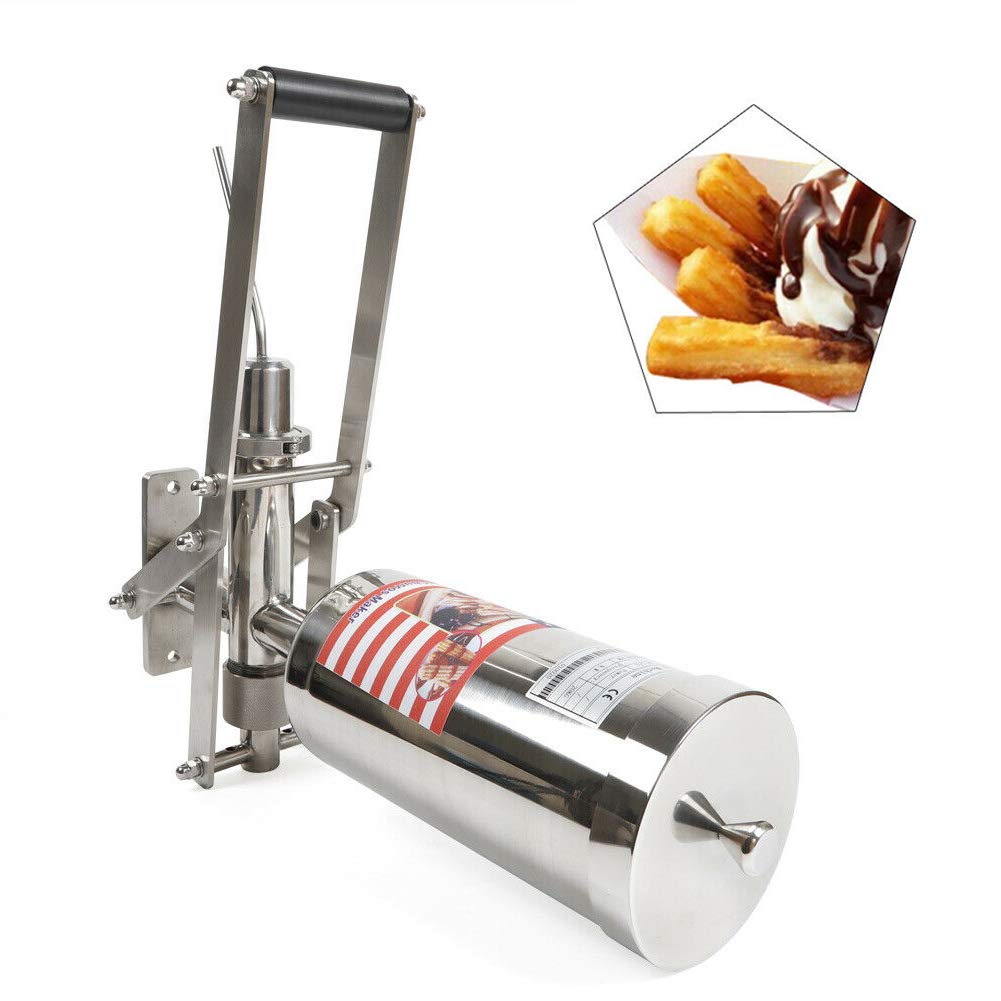 5L Stainless Steel Manual Latin Fruit Donut Churros Filler Maker Machine - Commercial & Home Use for Bakery, Cafes, and Street Food Vendors