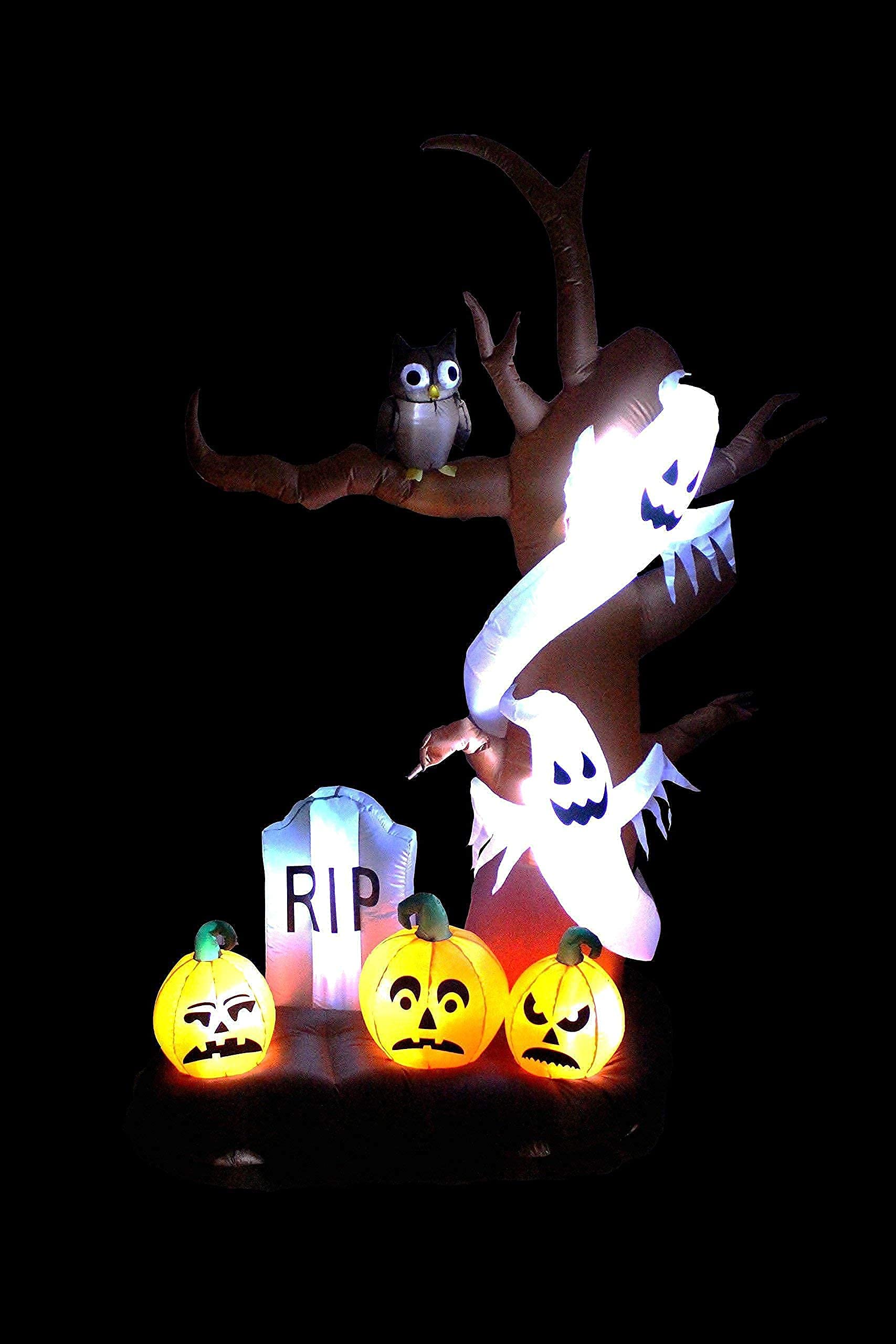 Halloween Party Decorations Bundle - 9FT Inflatable Haunted Tree & Castle Archway with Ghosts, Pumpkins, Owl, Tombstone & LED Lights - Perfect for Outdoor Yard Decor, Spooky Parties & Trick or Treat