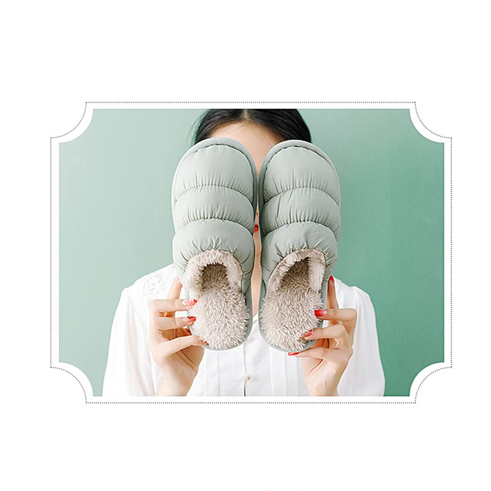 Women's Winter Cotton Plush Slippers - Waterproof Warm House Shoes with Down Cloth for Indoor/Outdoor Use - Perfect for Home, Office & Cold Weather Comfort