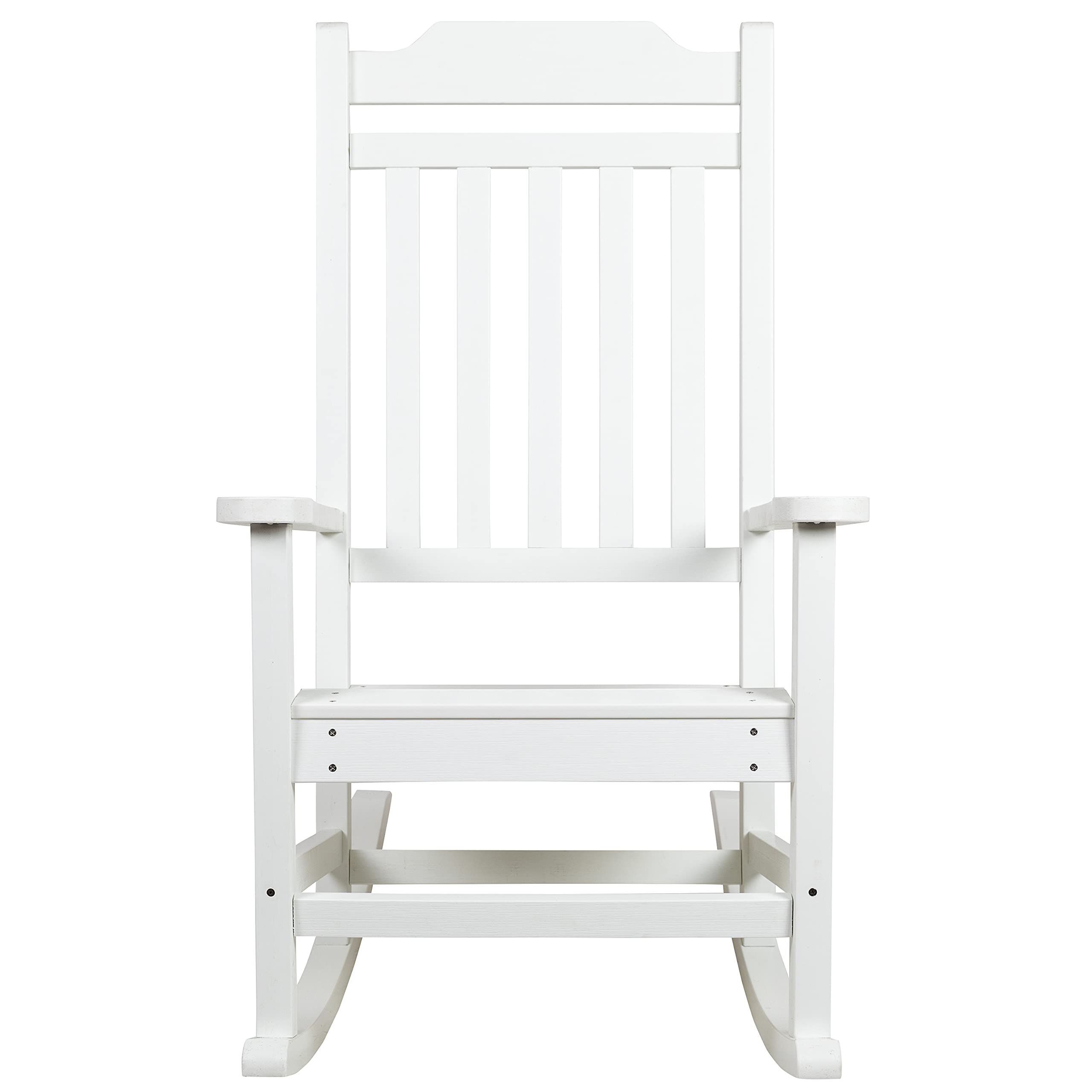 All-Weather Poly Resin Rocking Chair in White - Durable Outdoor Patio Furniture for Garden, Porch & Poolside Relaxation