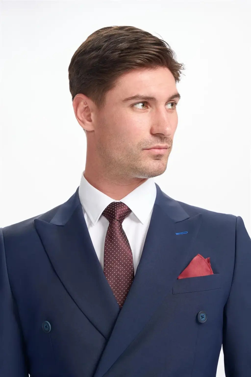 Cavani Bond Navy Blue Double Breasted Blazer for Men - Premium Formal Business Suit Jacket | Perfect for Office, Weddings & Special Occasions