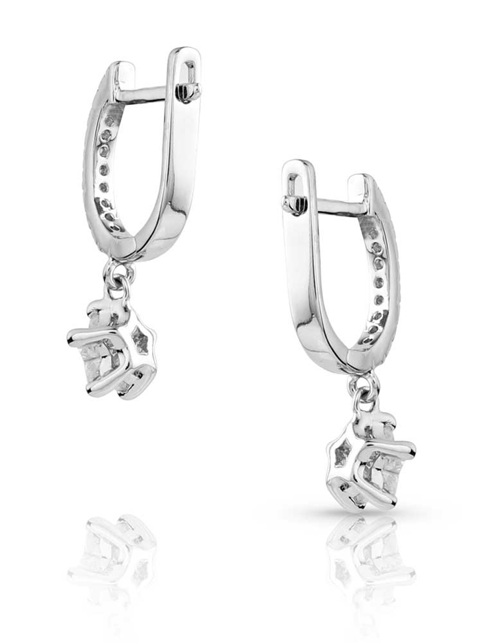 Montana Silversmiths ER5714 Women's Sterling Silver Crystal Star Earrings - Elegant Dangle Earrings for Date Night & Special Occasions